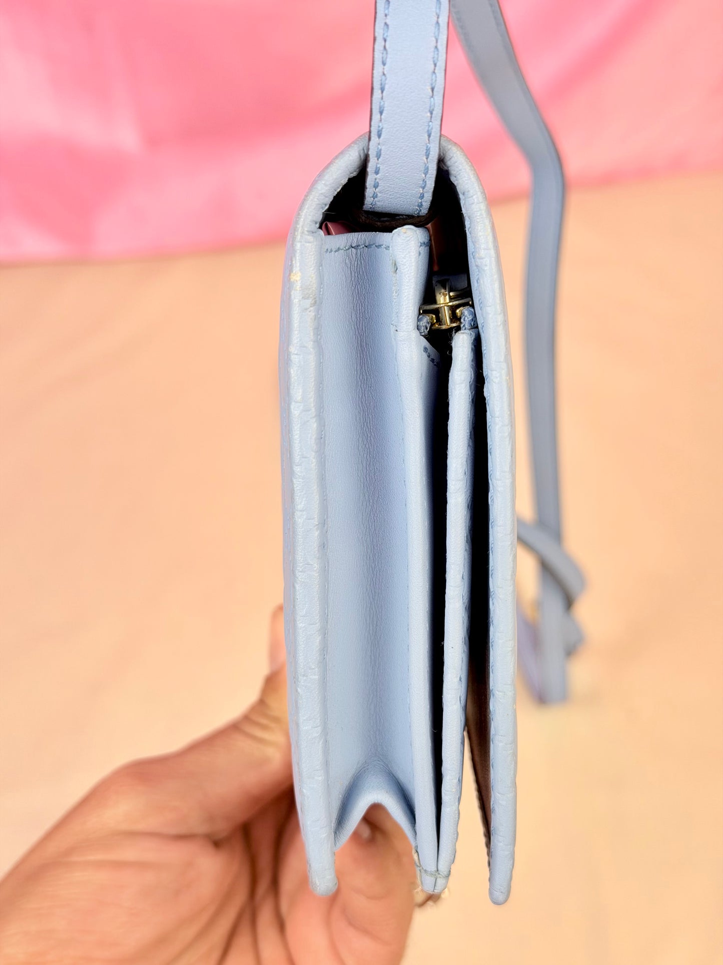 Blue Microguccimissia Wallet on Strap