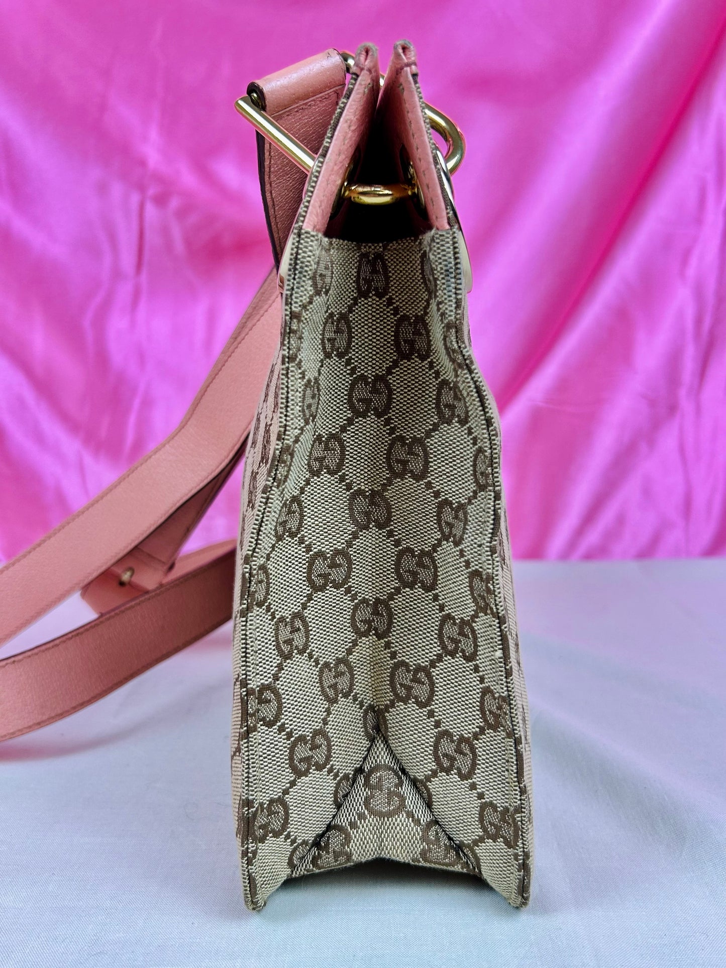 Gucci Pink Strap Supreme Crossbody