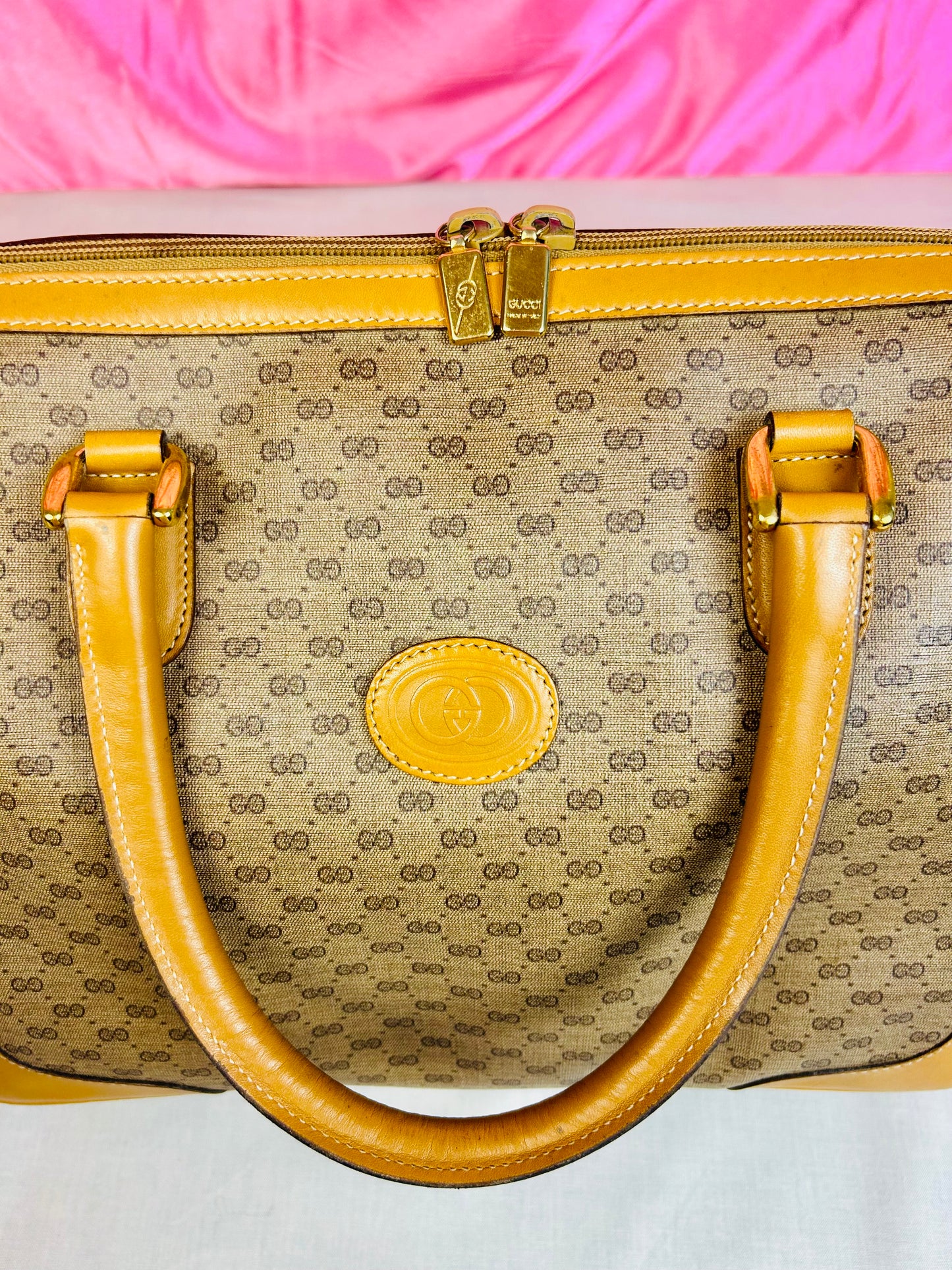 Yellow Micro Gucci Two-Way Shoulder Bag