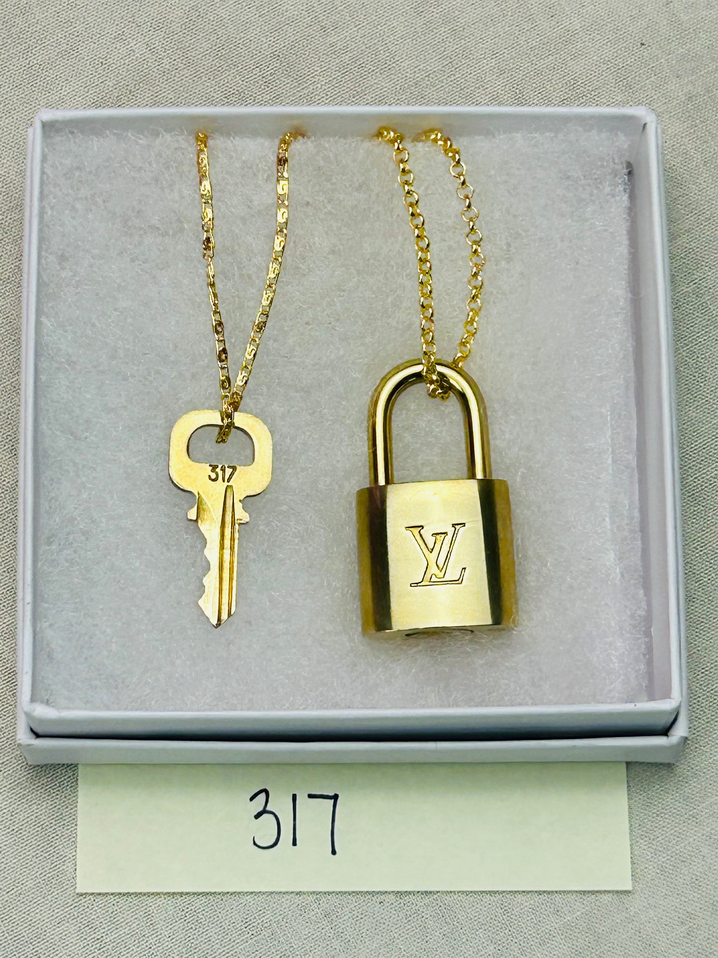 Lock and Key Necklace Set