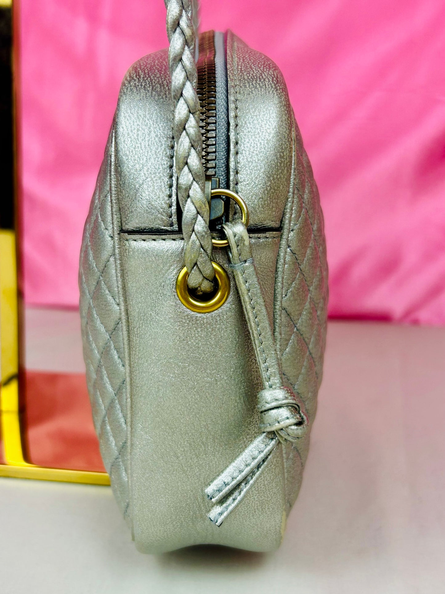 Silver Gucci Napa Trapuntata Crossbody