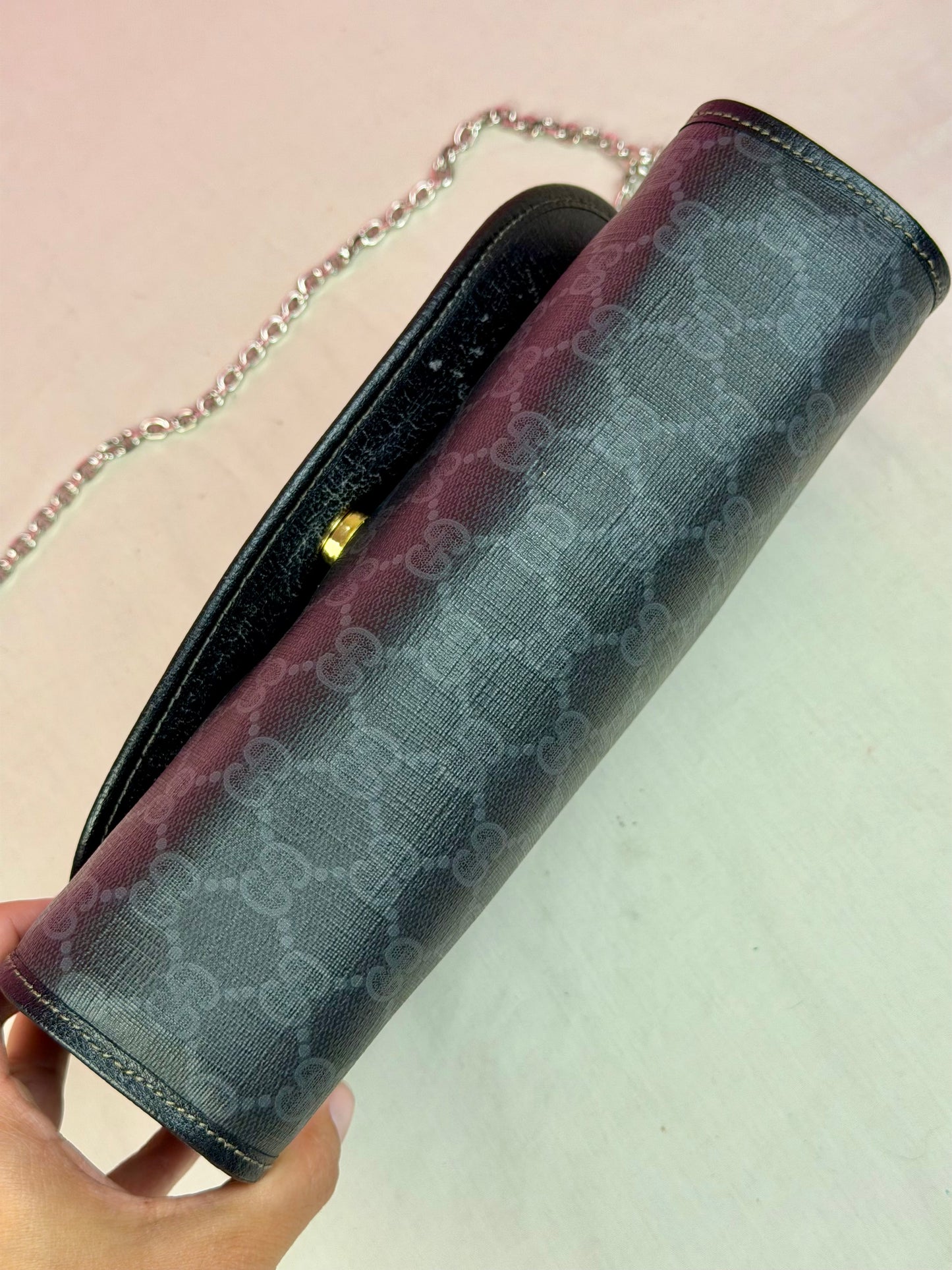 Black Sherry Line Clutch on Chain
