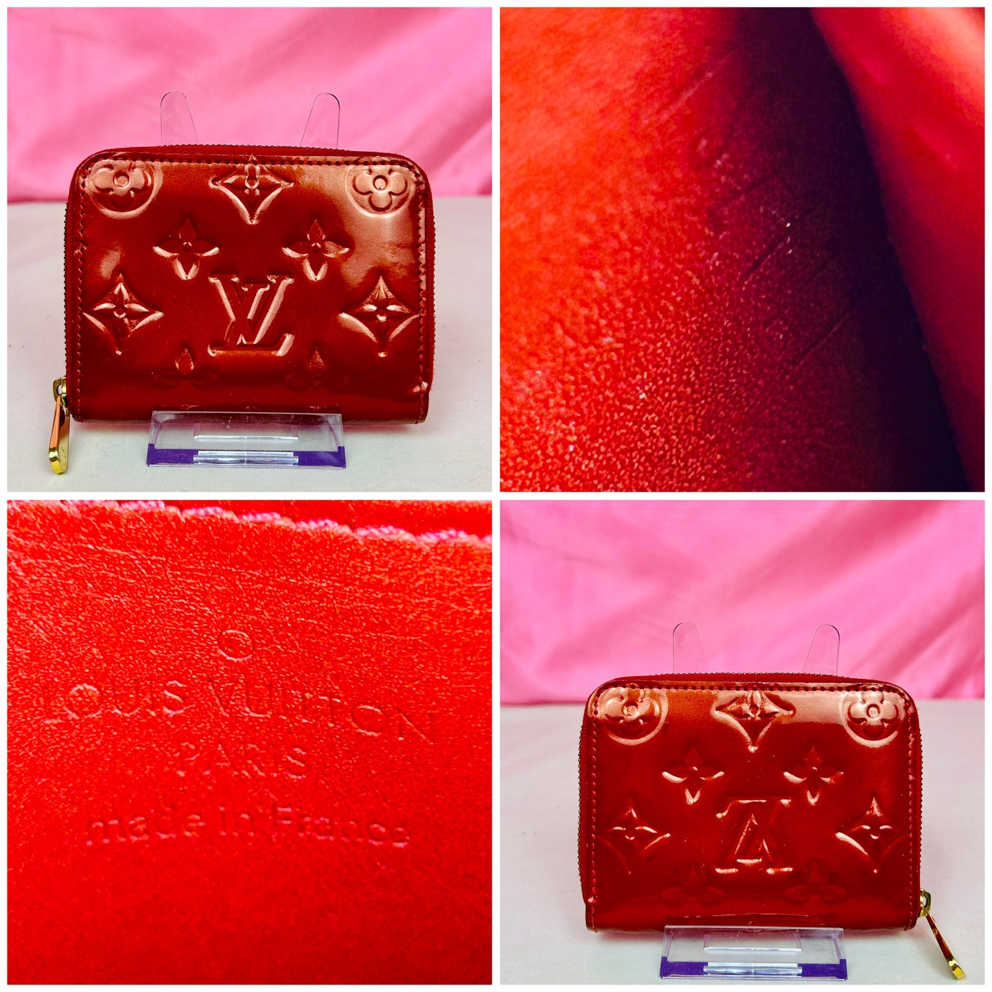Red Vernis Zippy Card Case