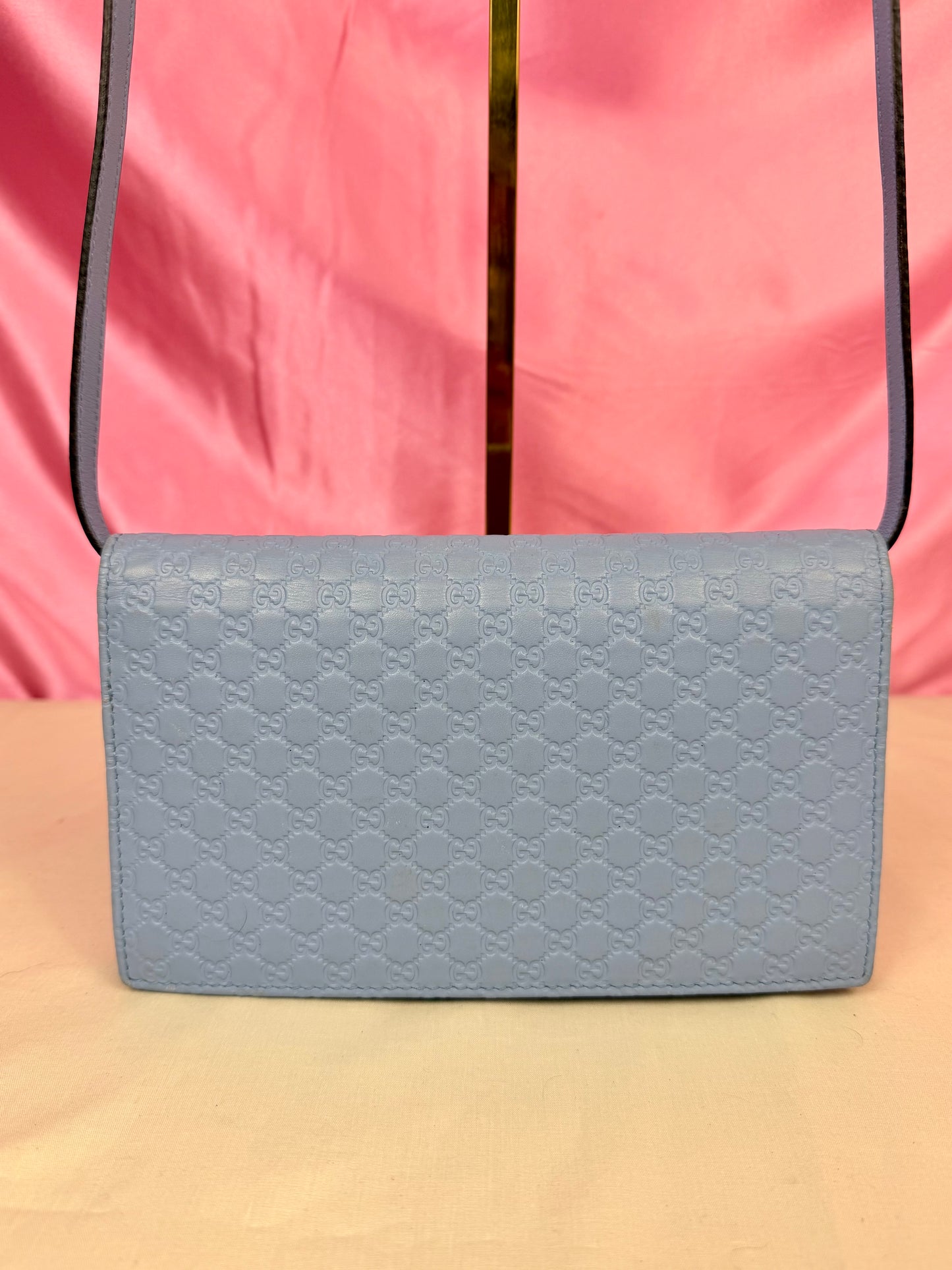 Blue Microguccimissia Wallet on Strap