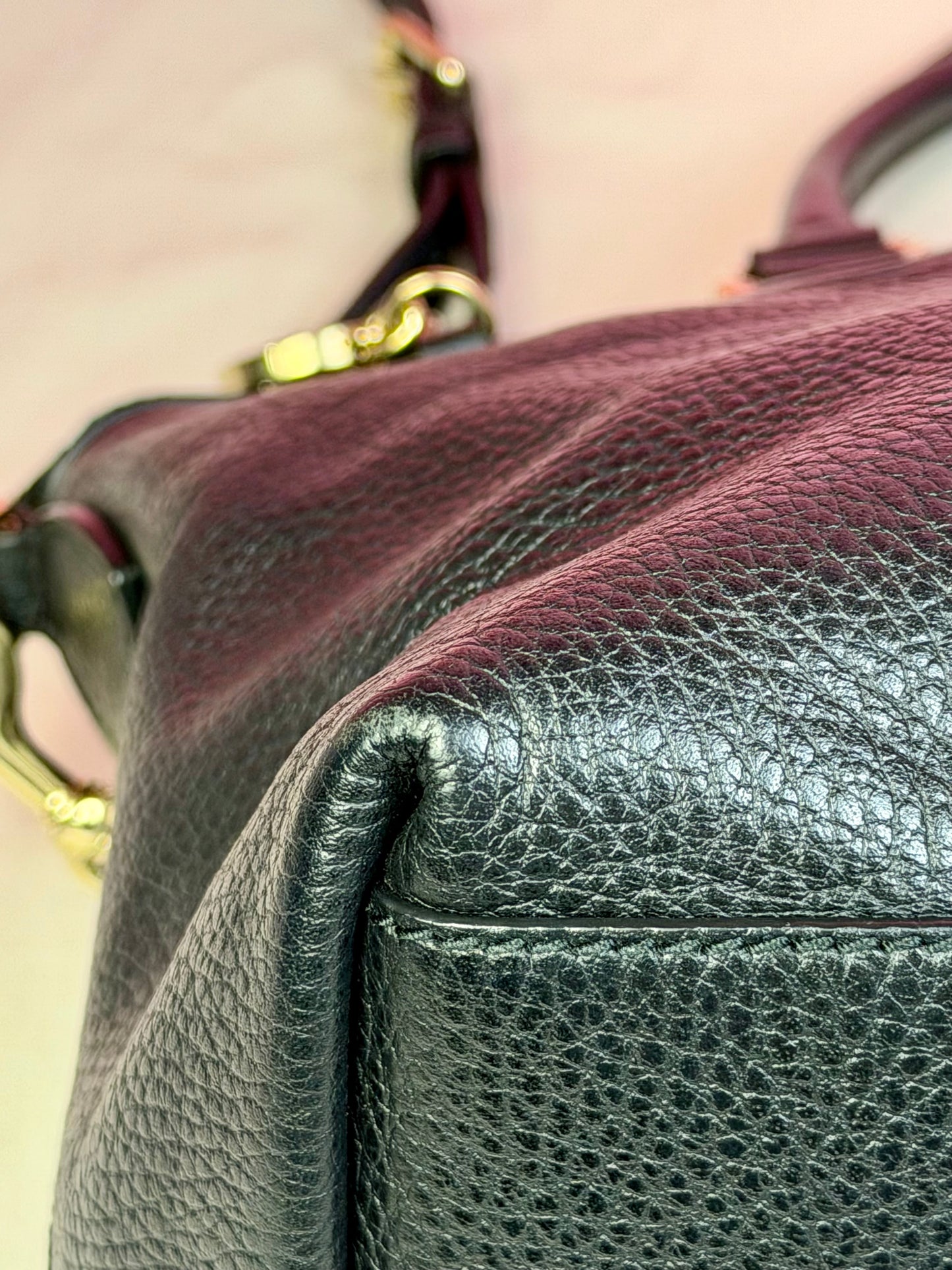 Black Gucci Dollar Calfskin Dome Satchel