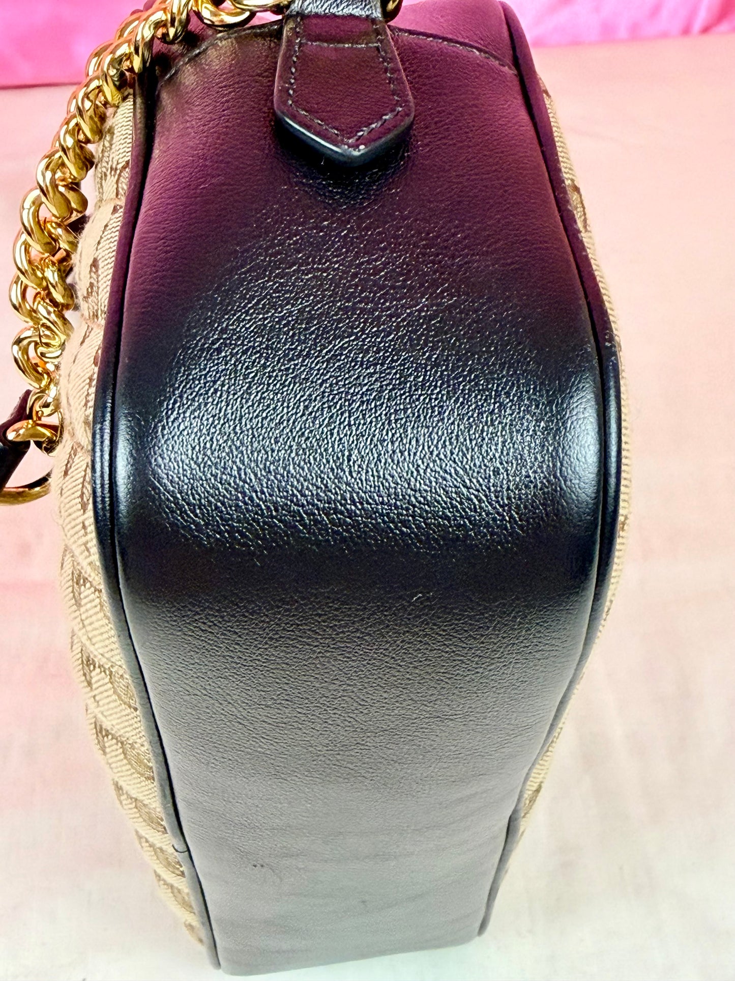 Black and Beige Small Gucci Marmont