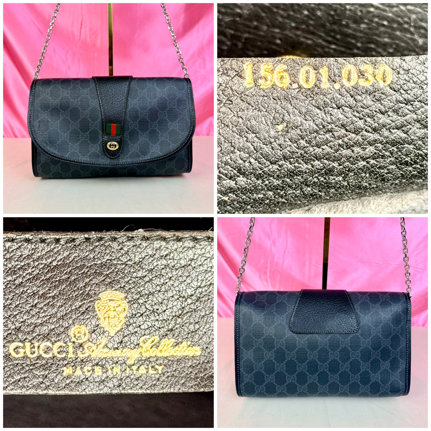 Black Sherry Line Clutch on Chain