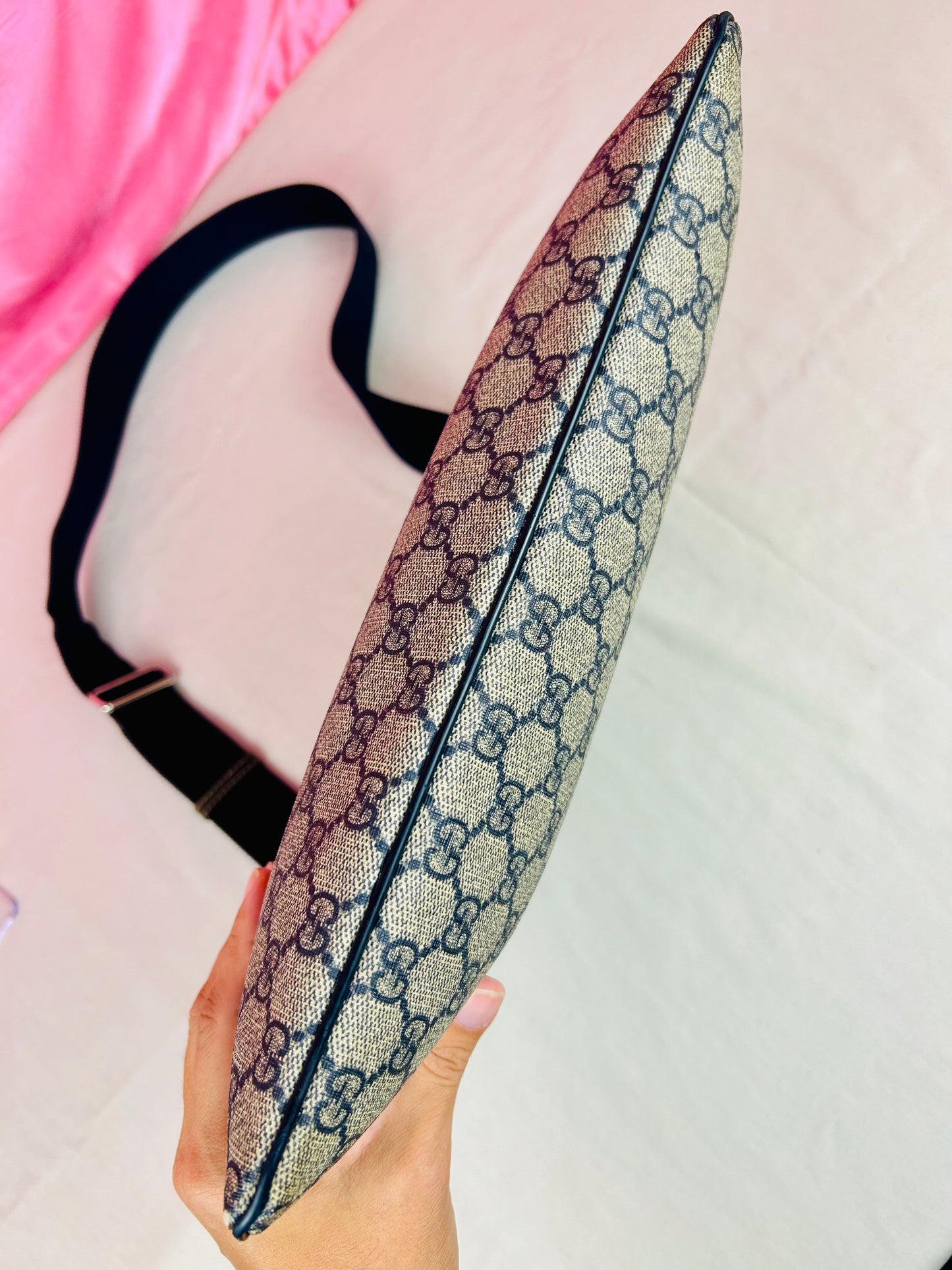 Large Navy Gucci Supreme Crossbody