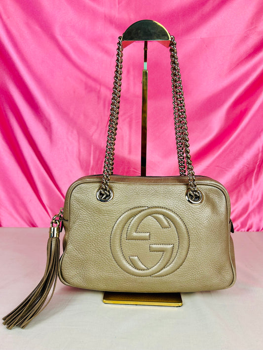 Bronze Gucci Soho Chain Shoulder Bag