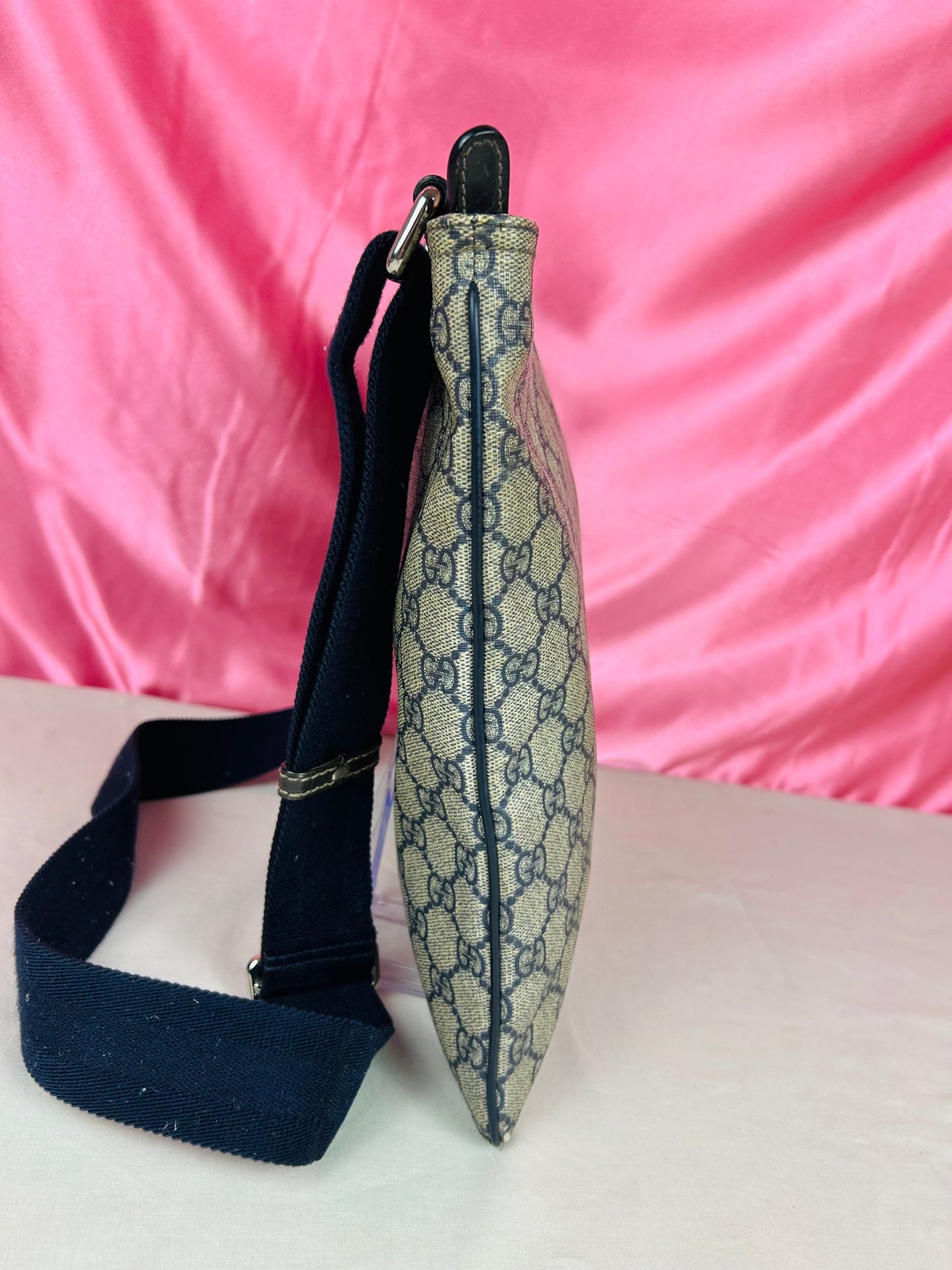 Large Navy Gucci Supreme Crossbody