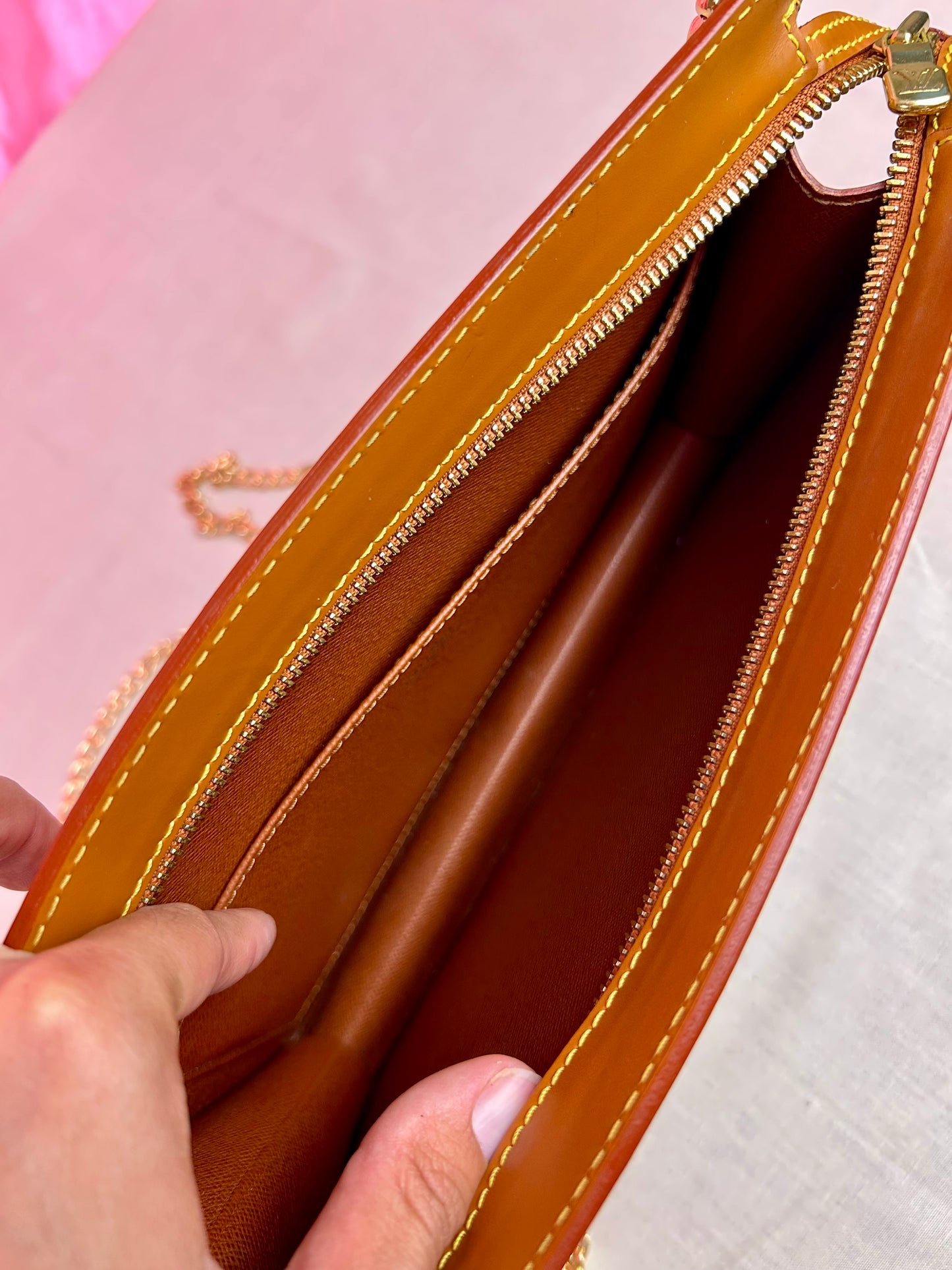 Homme clutch converted crossbody in Tan Epi Leather