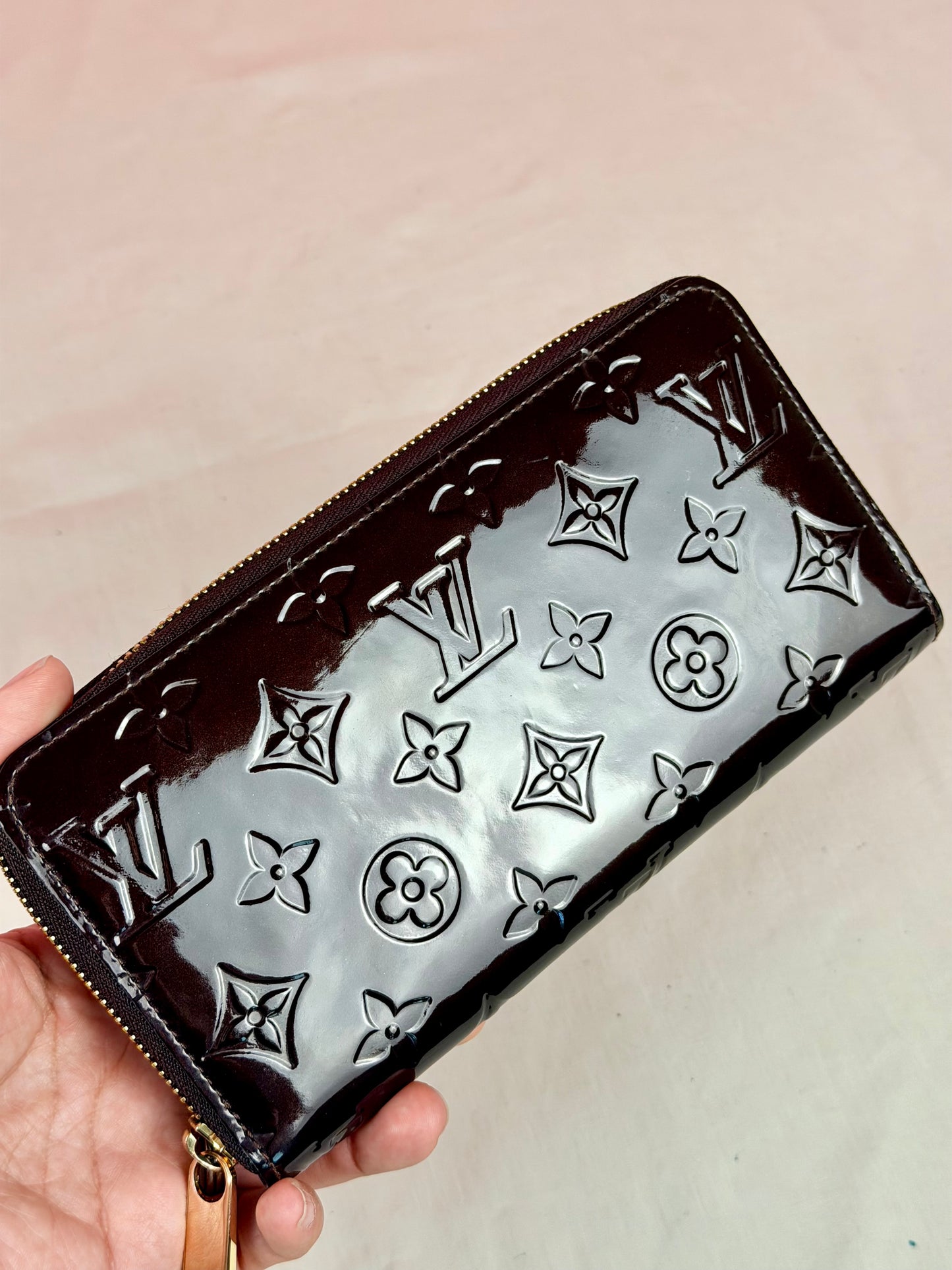 Purple Vernis Zippy Wallet