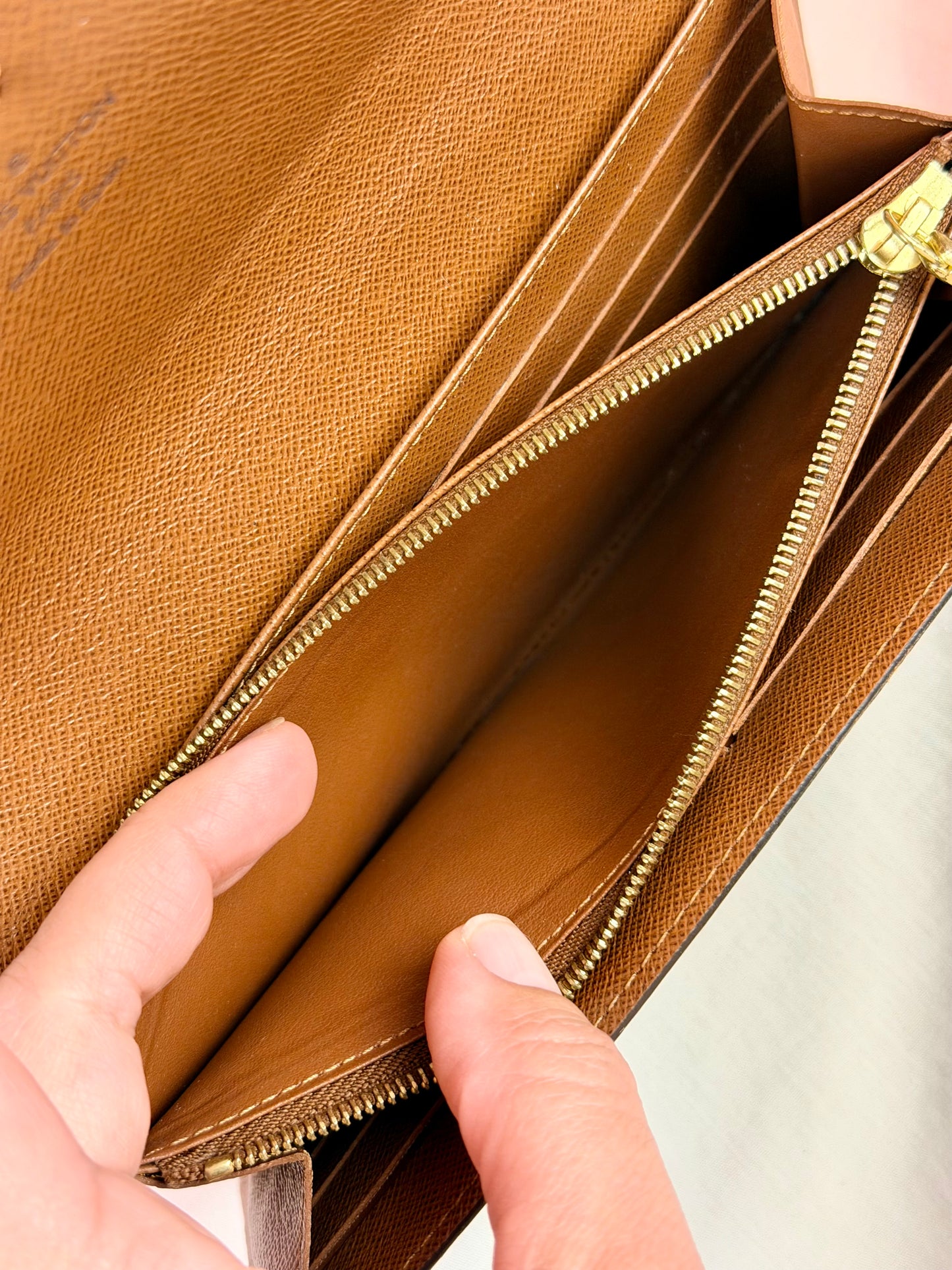 Sarah Wallet NM in Mono/Brown