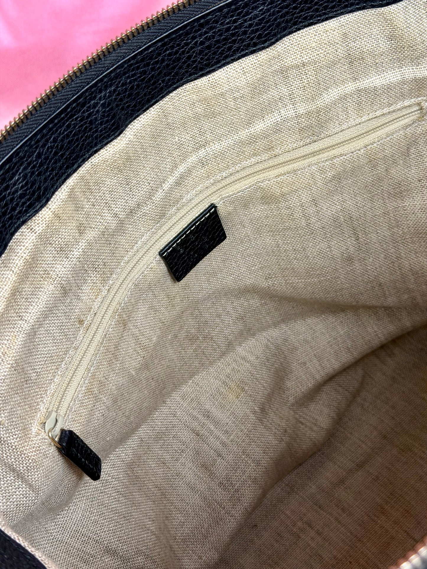 Black Gucci Dollar Calfskin Dome Satchel