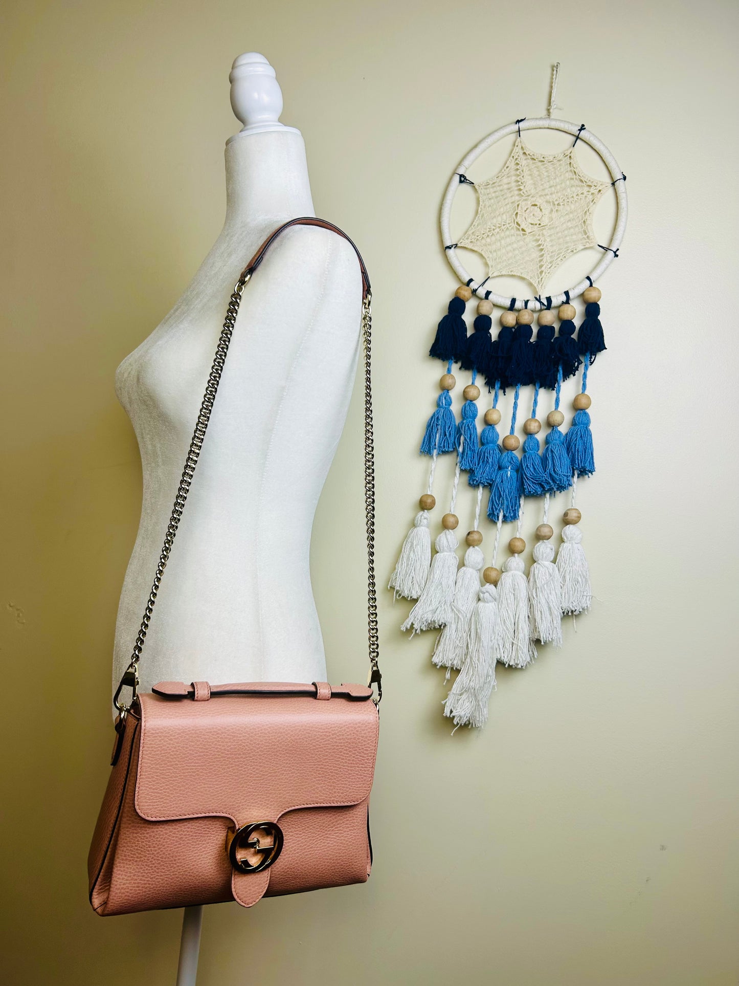 Pink Interlocking Top Handle Gucci