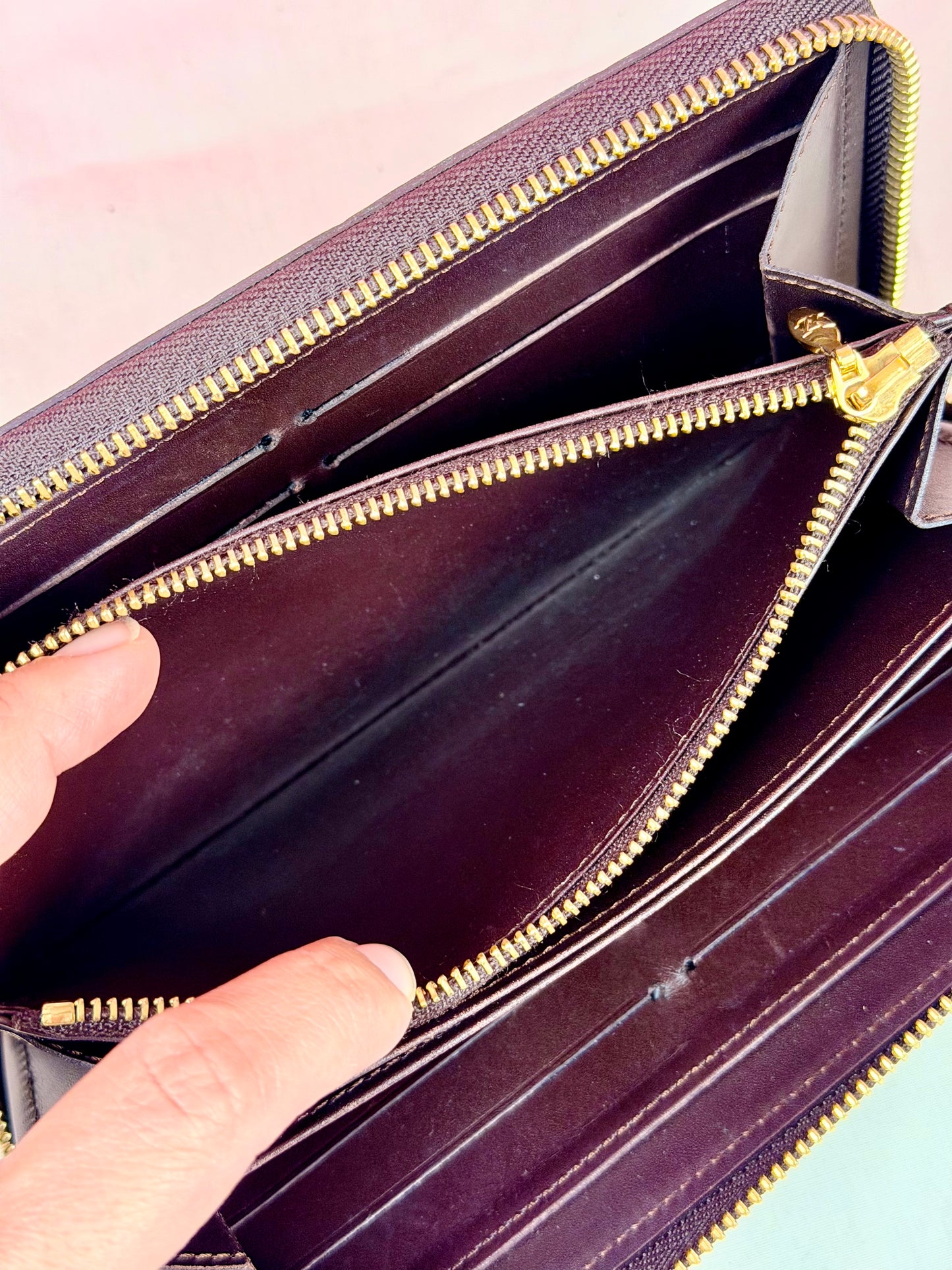 Purple Vernis Zippy Wallet