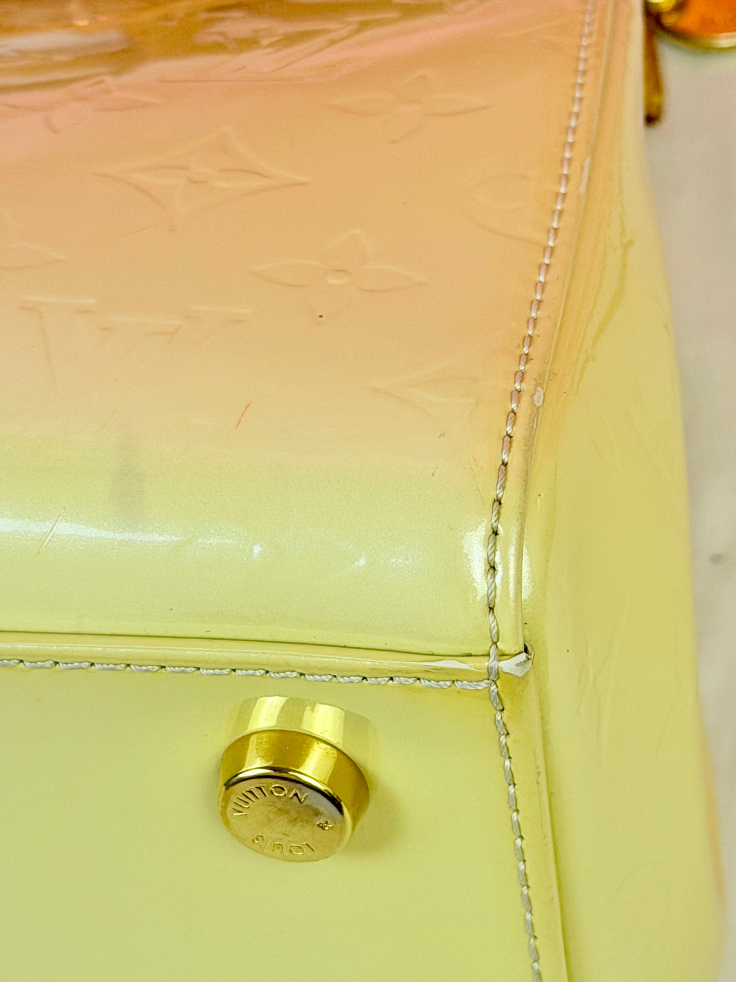 Brea MM in Pale Yellow Vernis