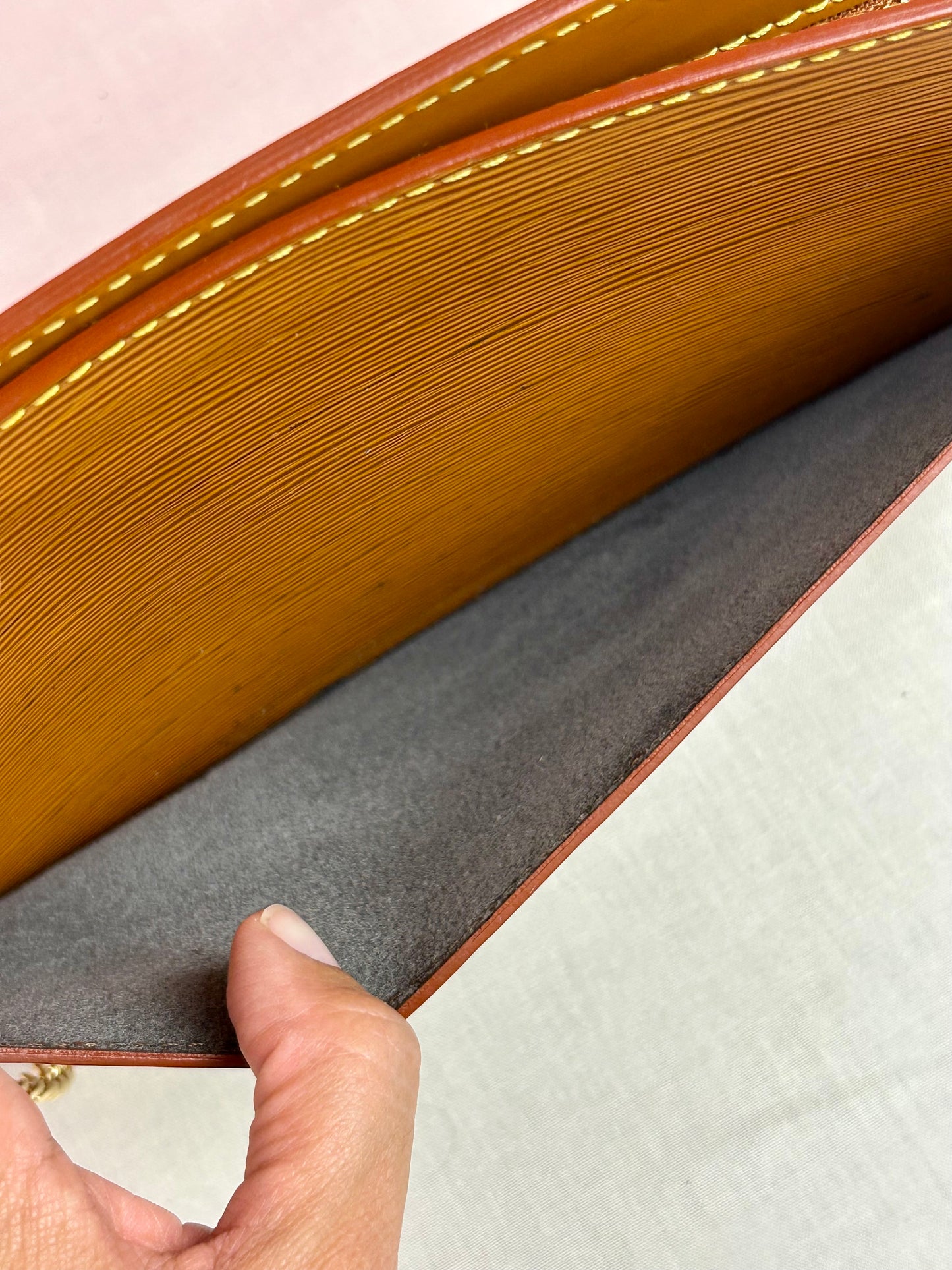 Homme clutch converted crossbody in Tan Epi Leather