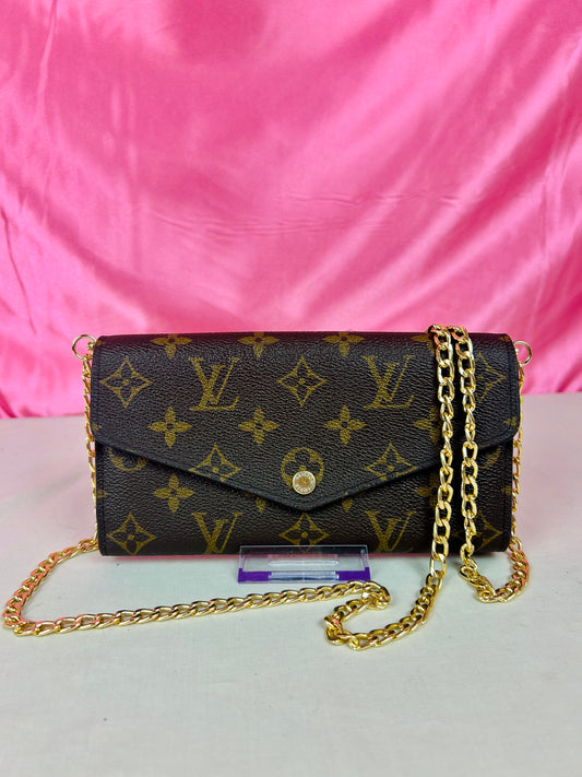 Sarah Wallet NM in Monogram/Rose