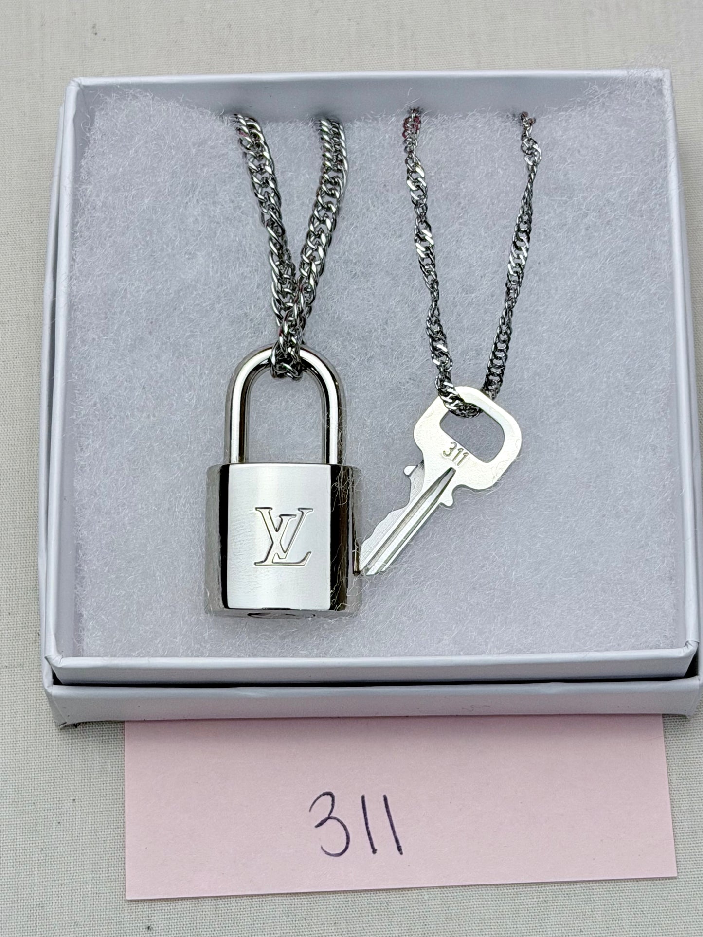 Silver Lock and Key Necklaces