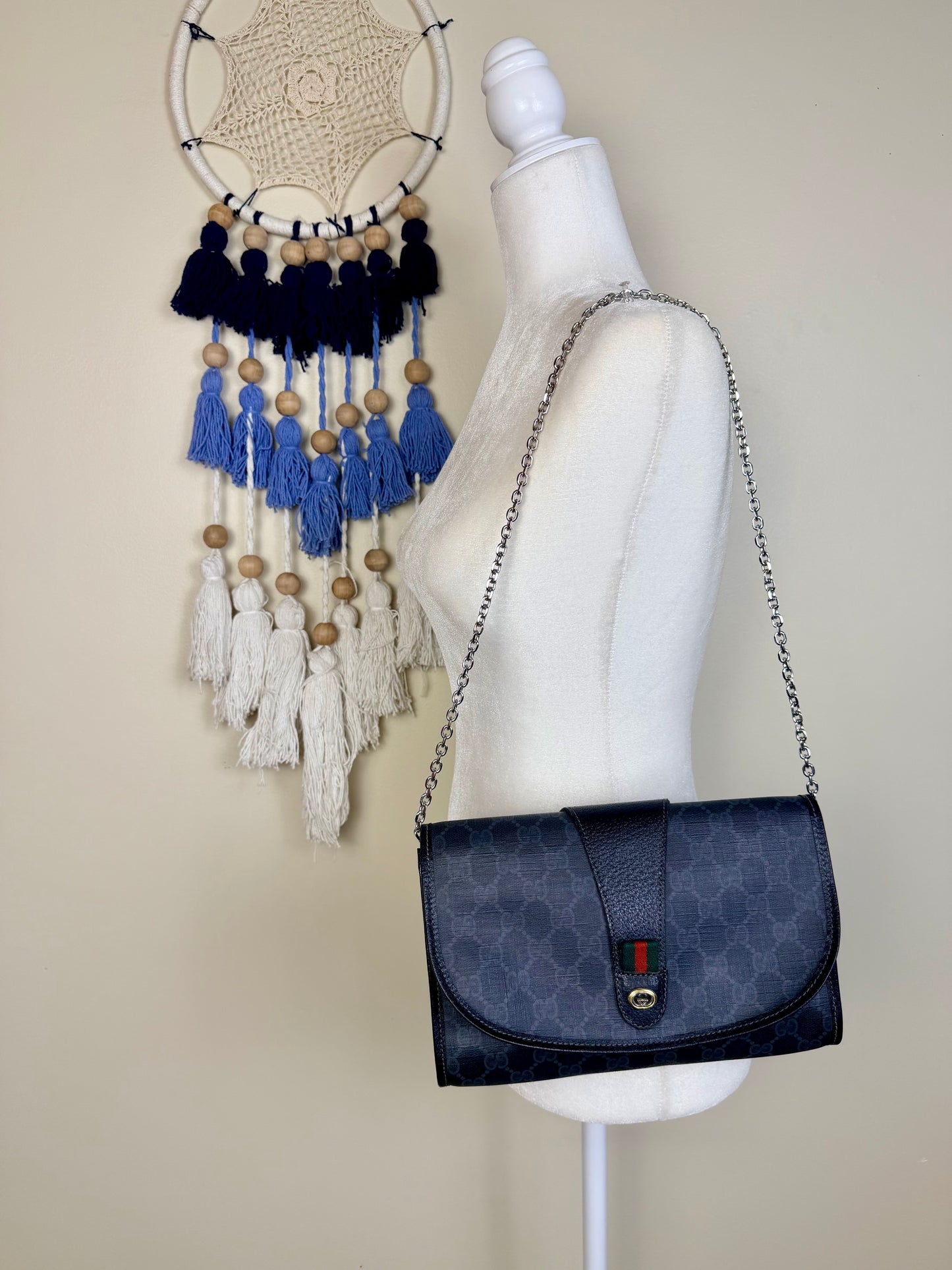Black Sherry Line Clutch on Chain