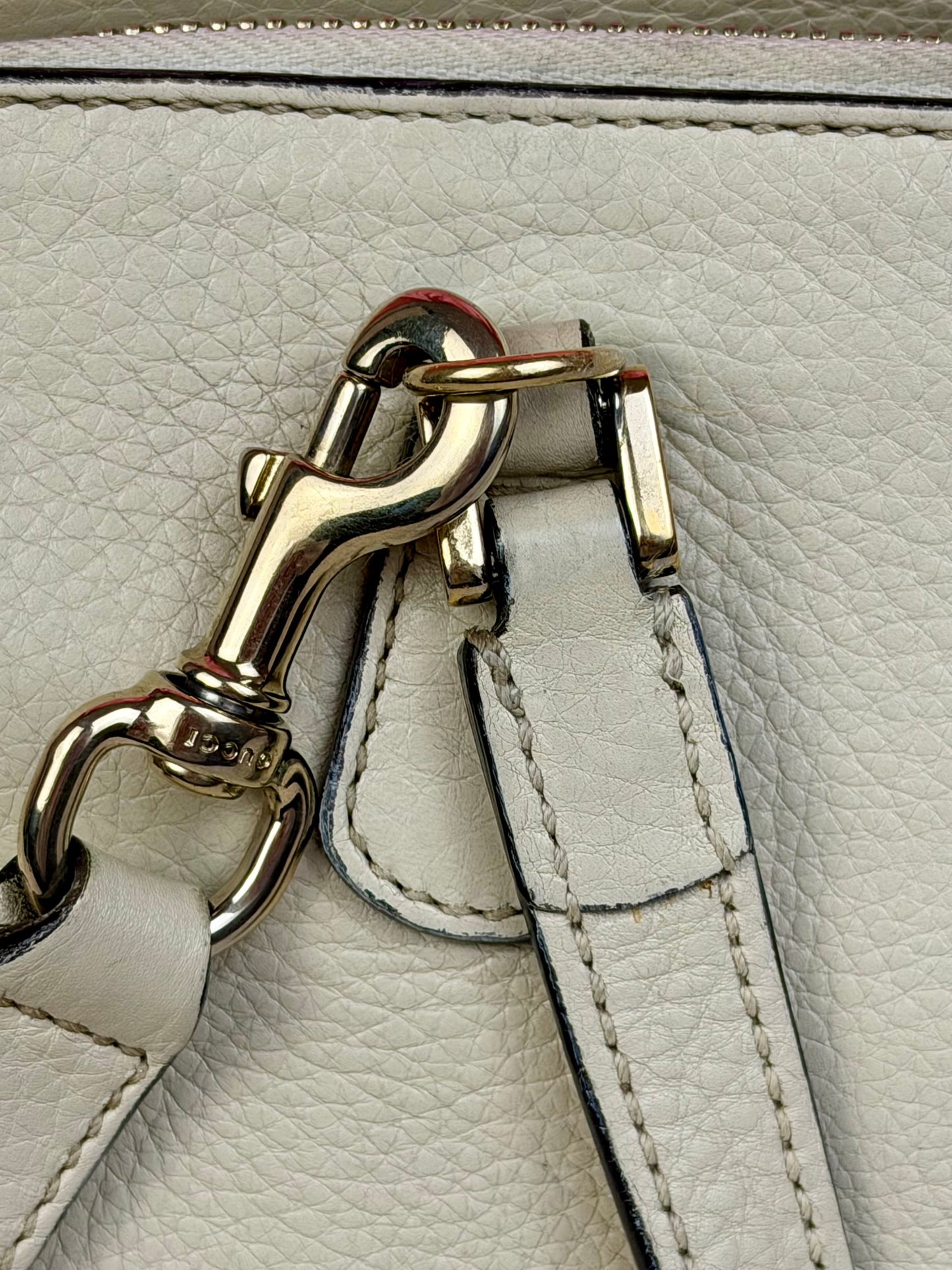 White Leather Interlocking G