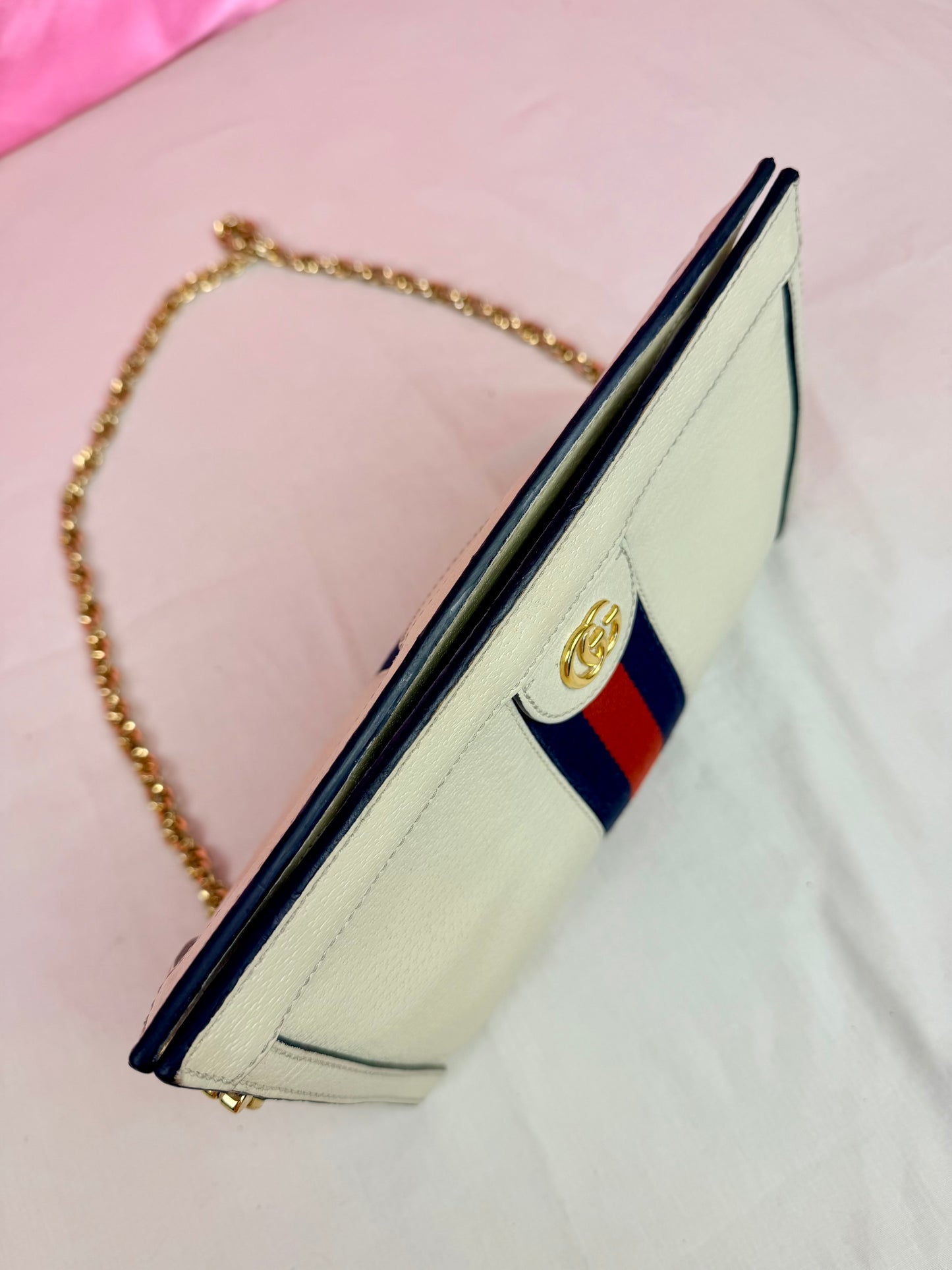 Cream Gucci Ophedia Chain Shoulder Bag