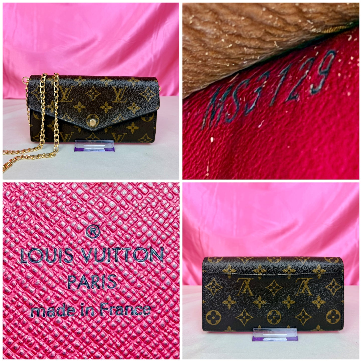 Sarah Wallet NM Monogram/Berry