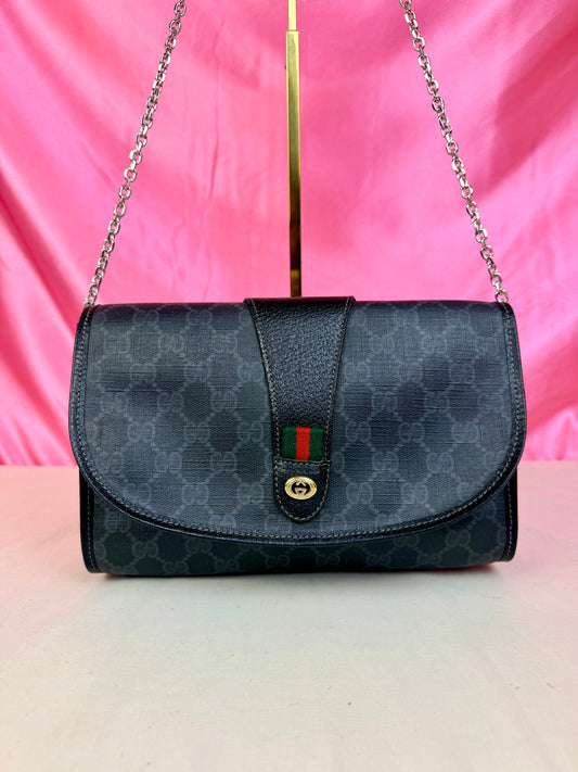 Black Sherry Line Clutch on Chain