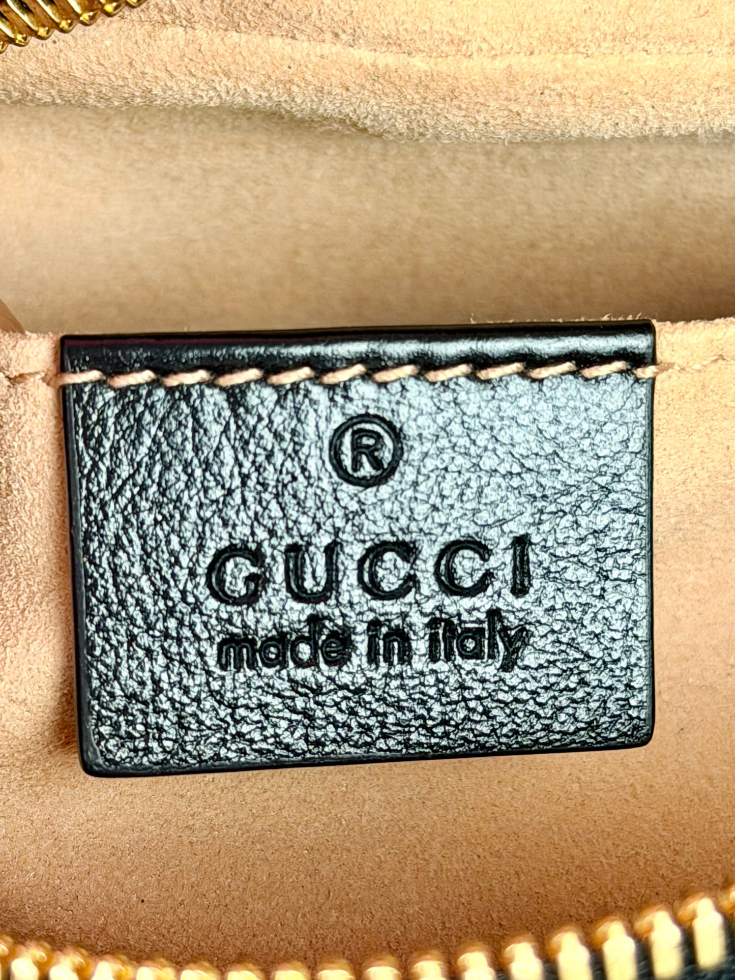 Black and Beige Small Gucci Marmont