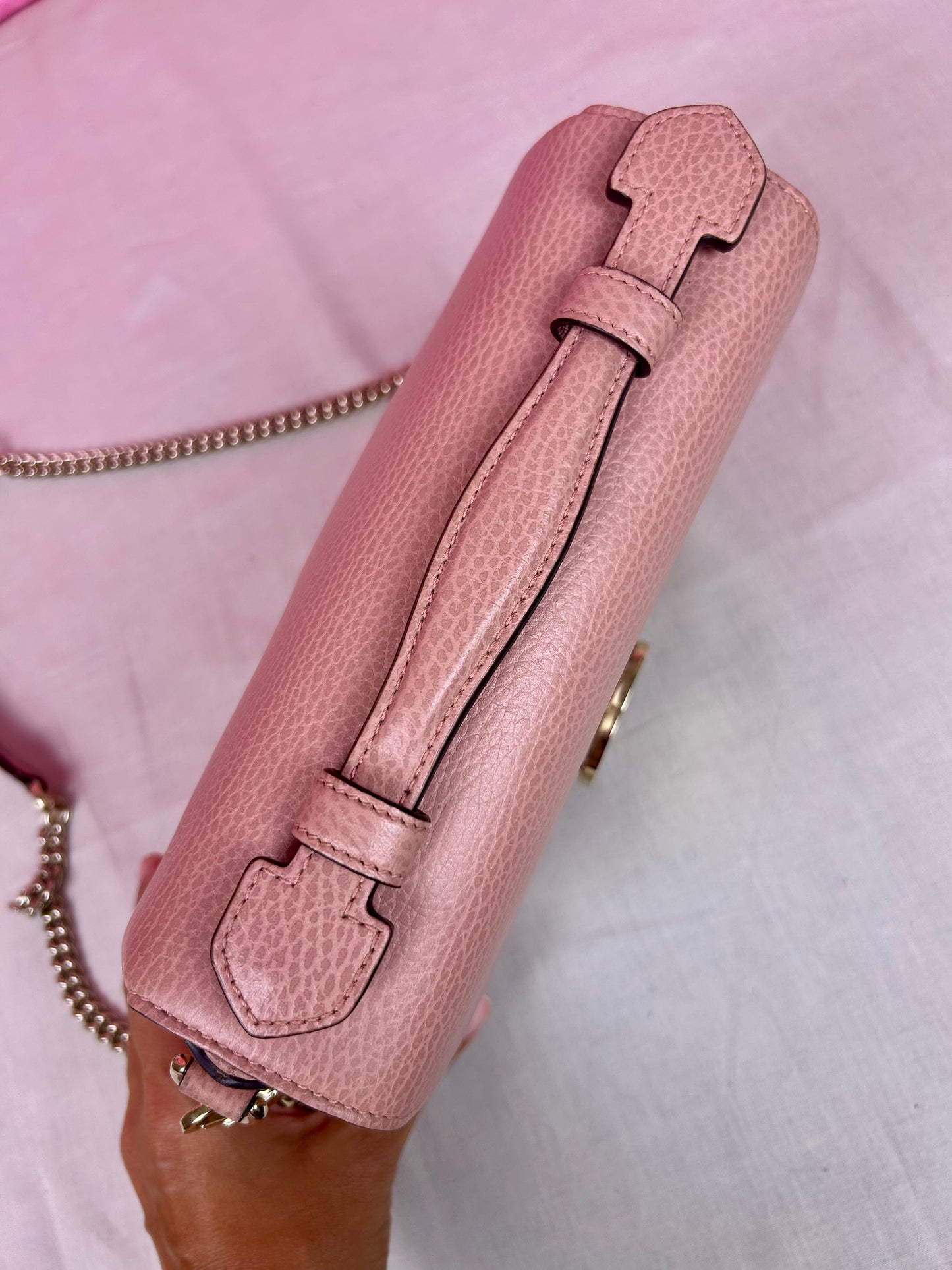 Pink Interlocking Top Handle Gucci