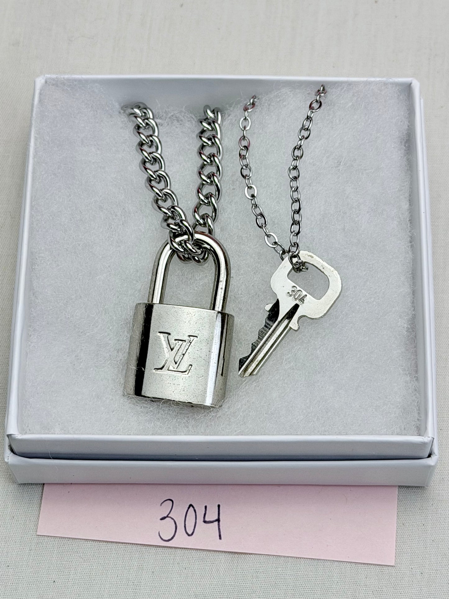 Silver Lock and Key Necklaces