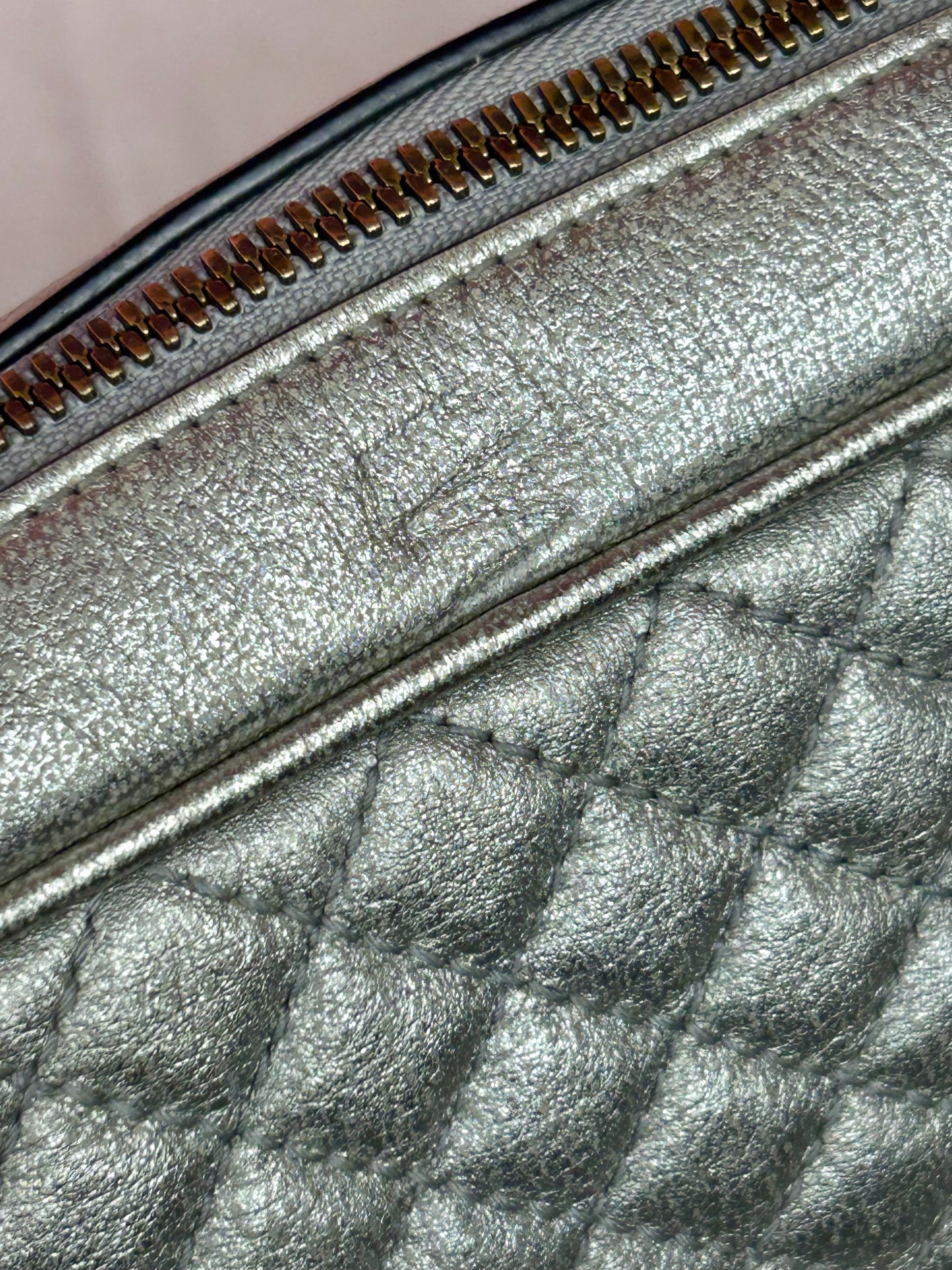 Silver Gucci Napa Trapuntata Crossbody