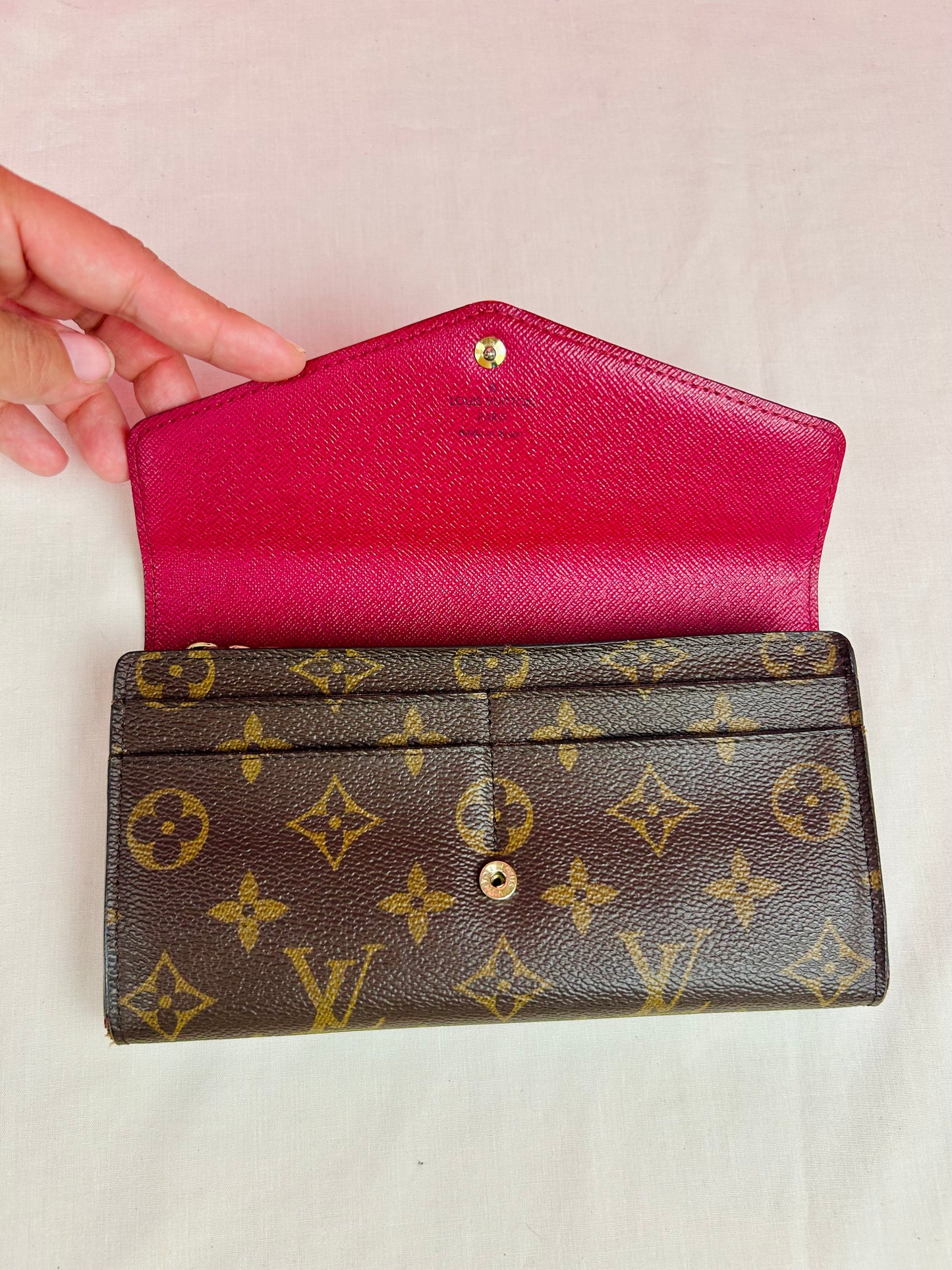 Sarah Wallet New Model Monogram/Berry