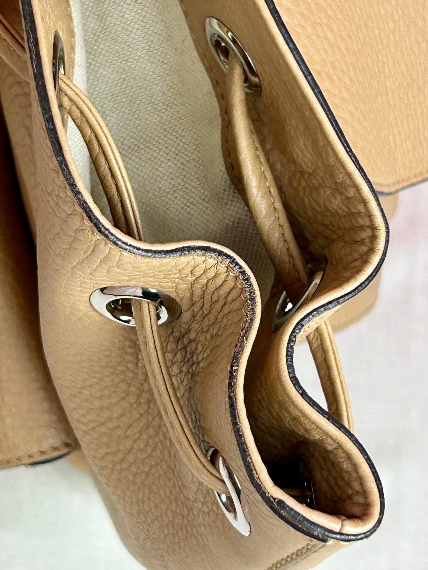 Gucci Tan Leather Bamboo Backpack (New Model)