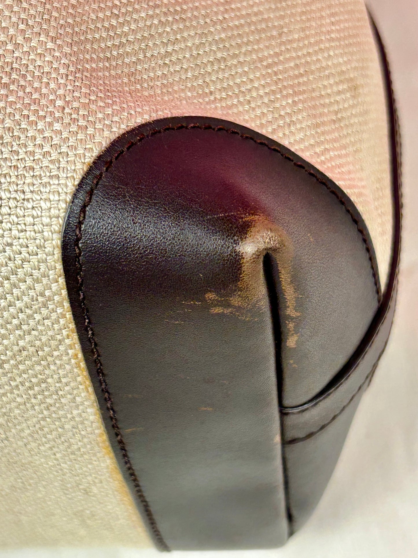 Brown and Linen Gucci Tote and Pouch