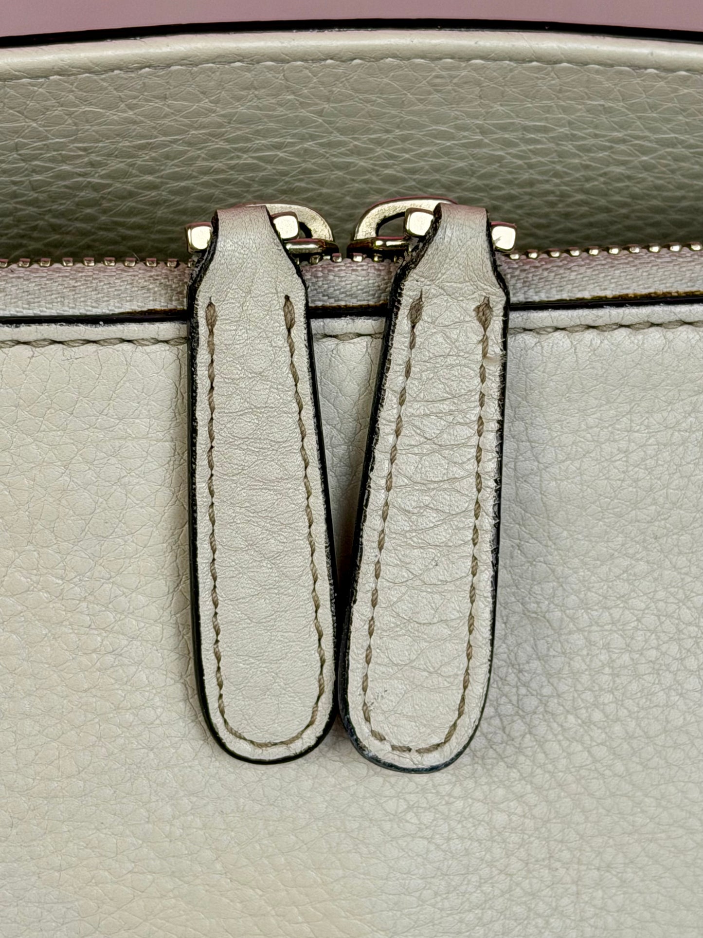 White Leather Interlocking G