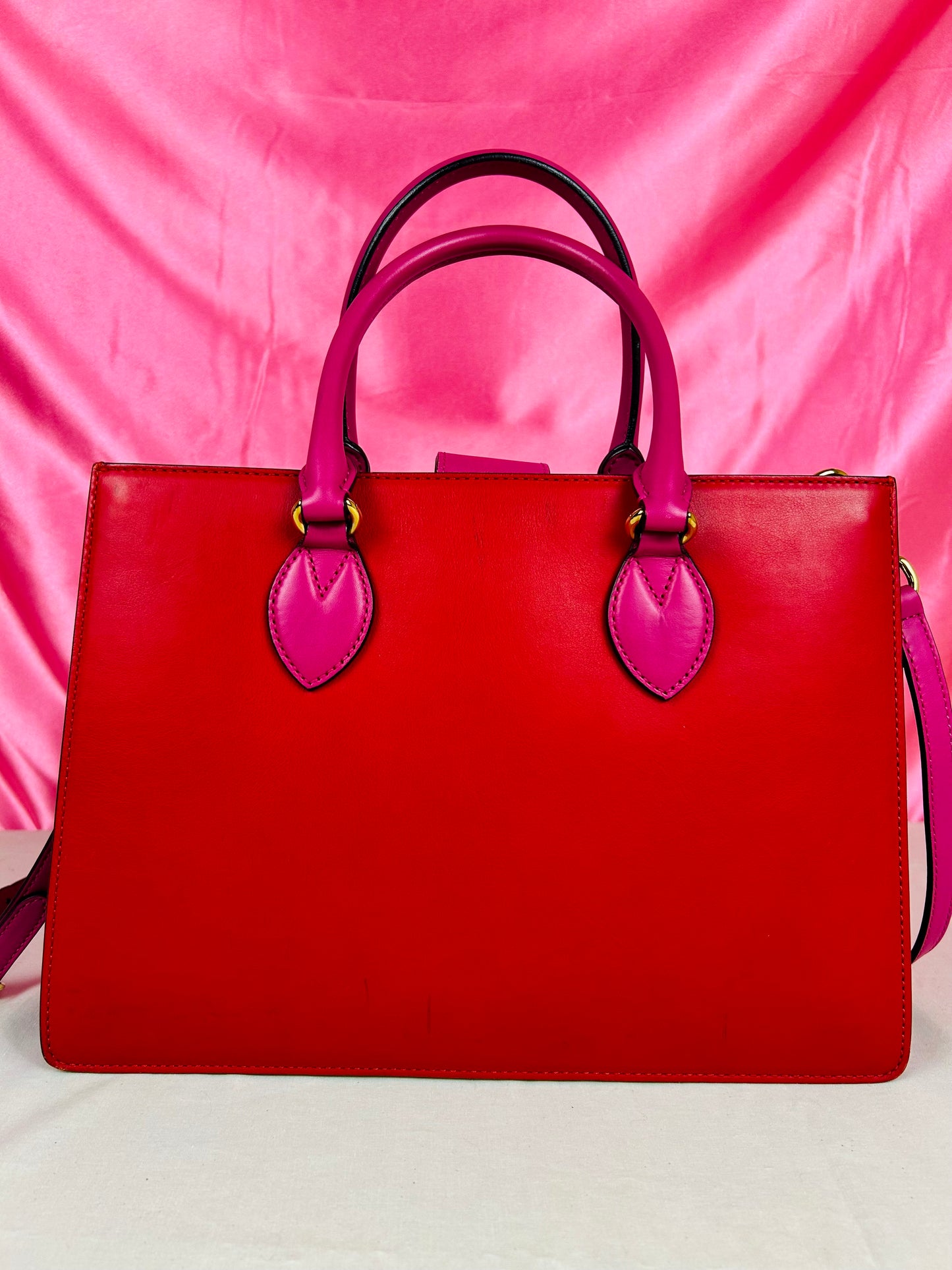 Gucci Red and Pink Open Top Tote