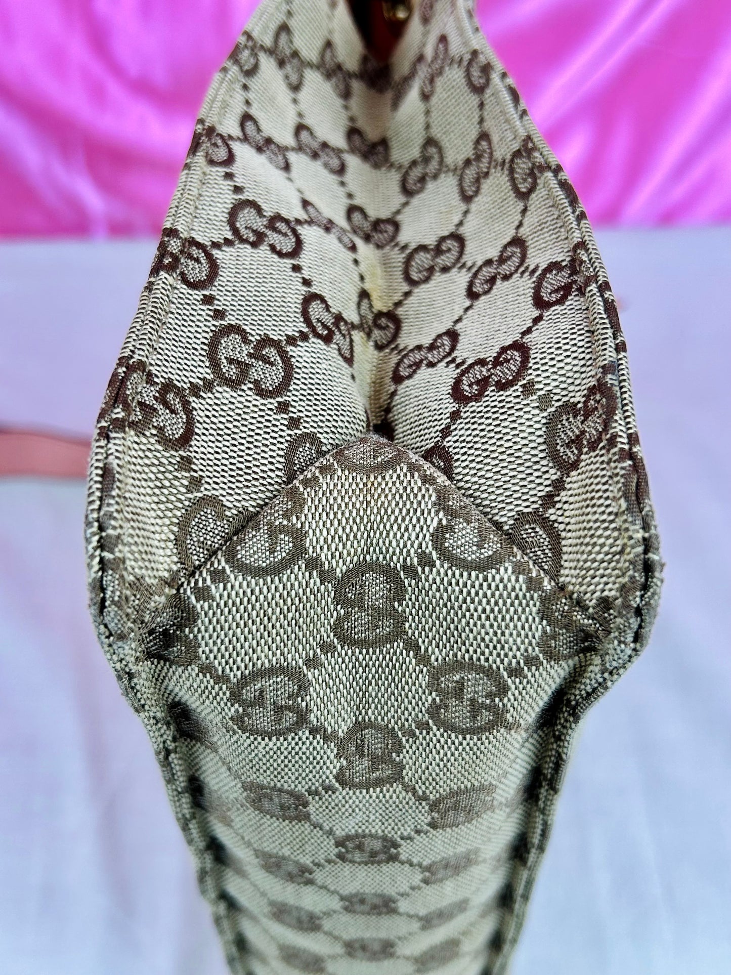 Gucci Pink Strap Supreme Crossbody