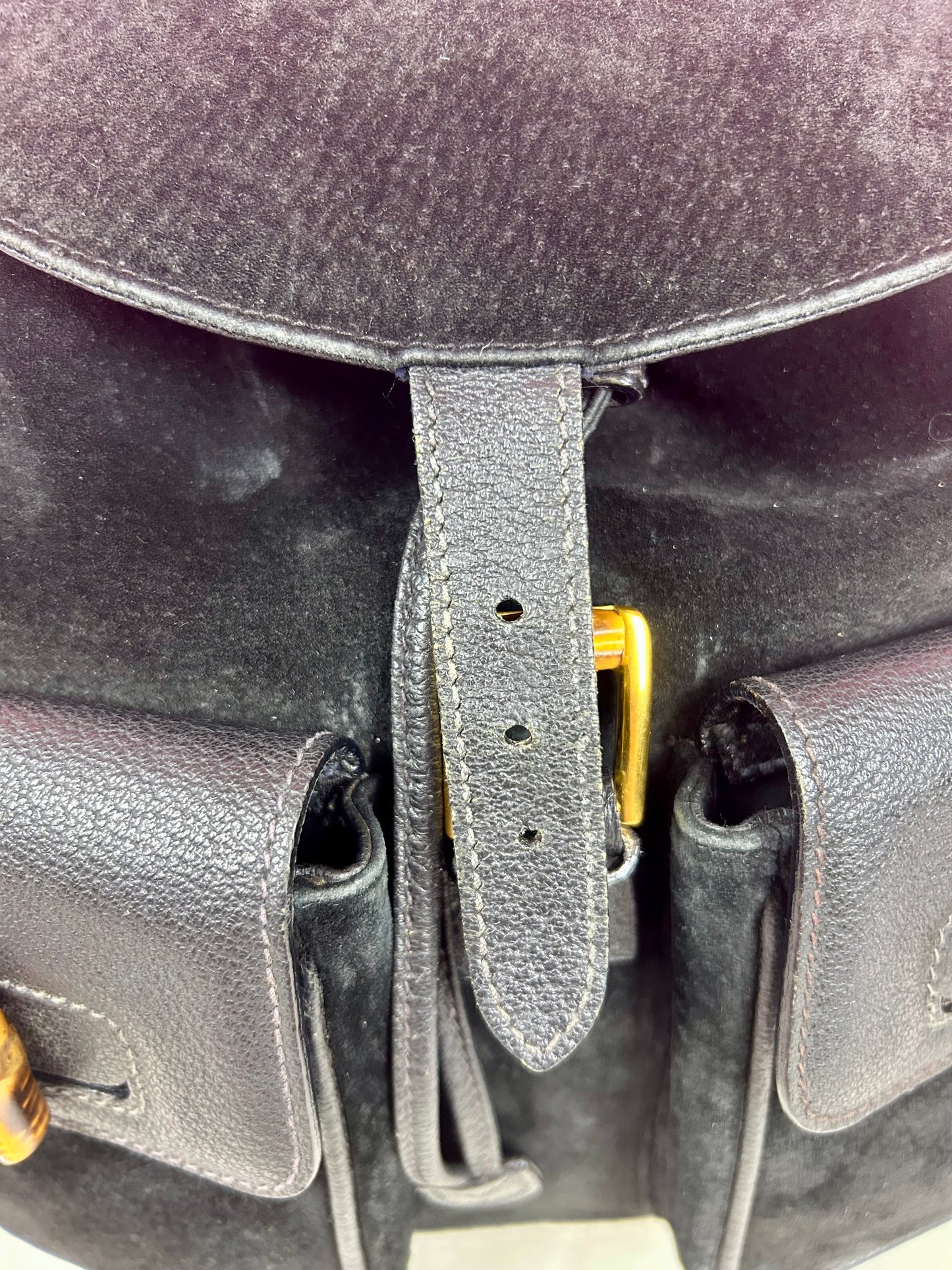 Black Gucci Bamboo Backpack