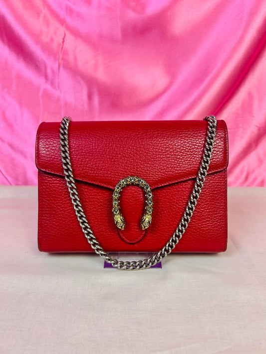 Gucci Red Dionysus Mini Chain Wallet