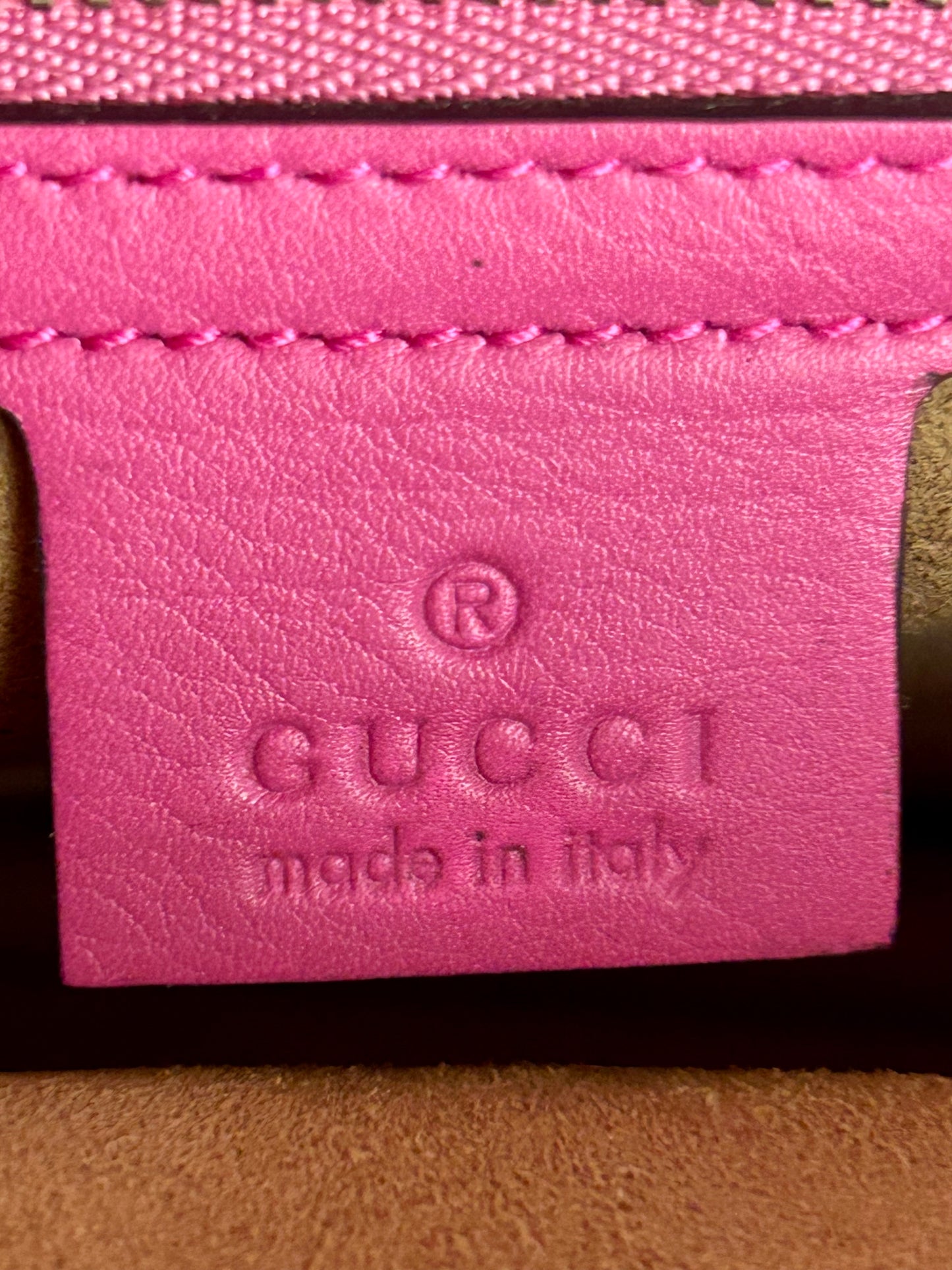 Gucci Red and Pink Open Top Tote