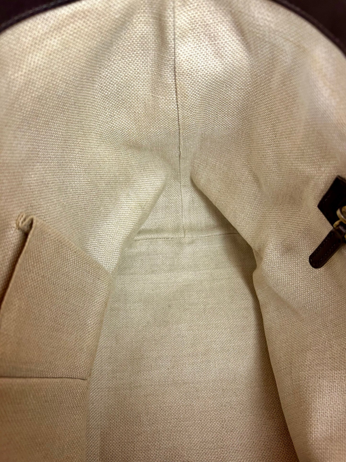 Brown and Linen Gucci Tote and Pouch