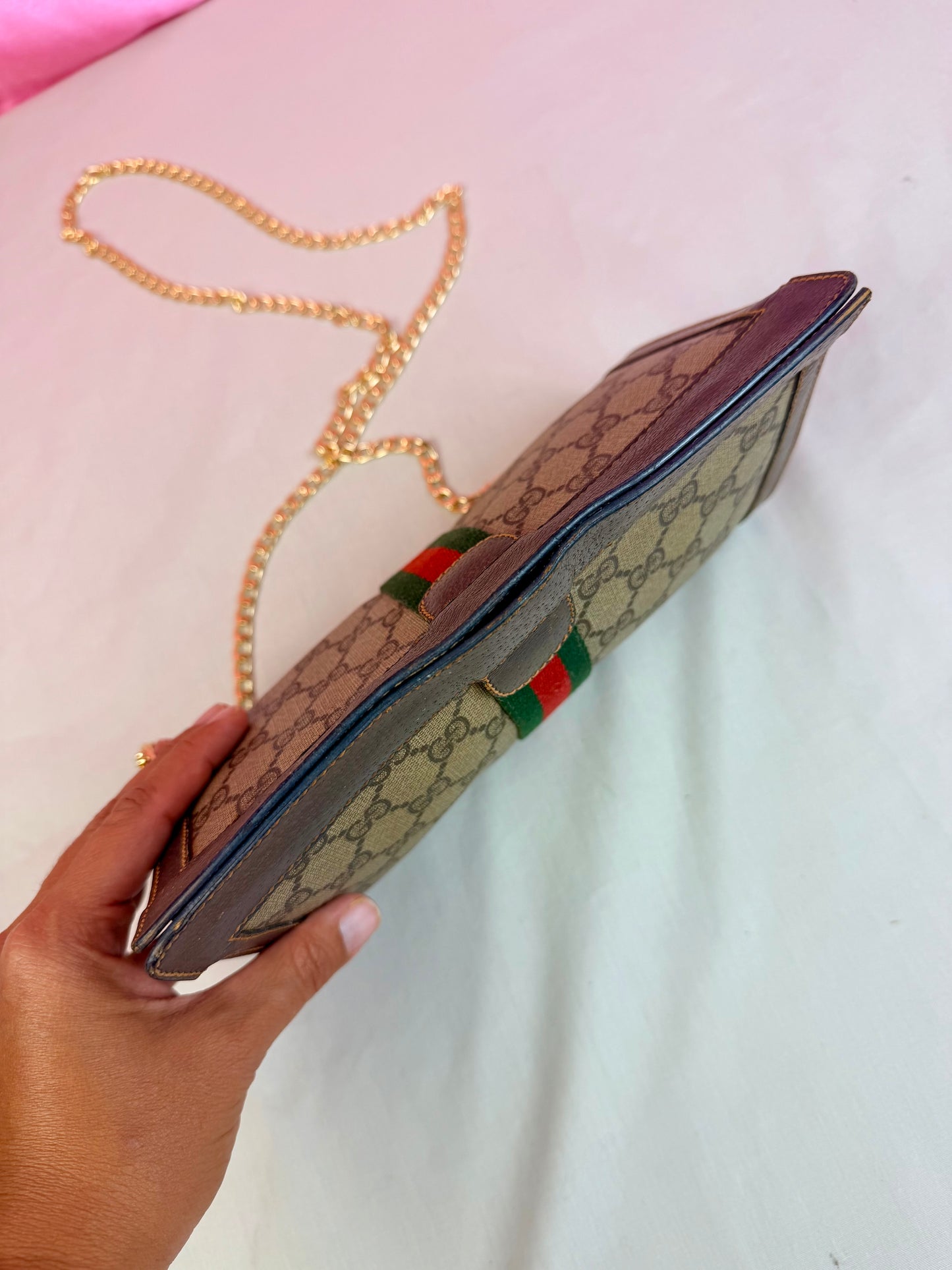 Small Sherry Line Clutch on Chain