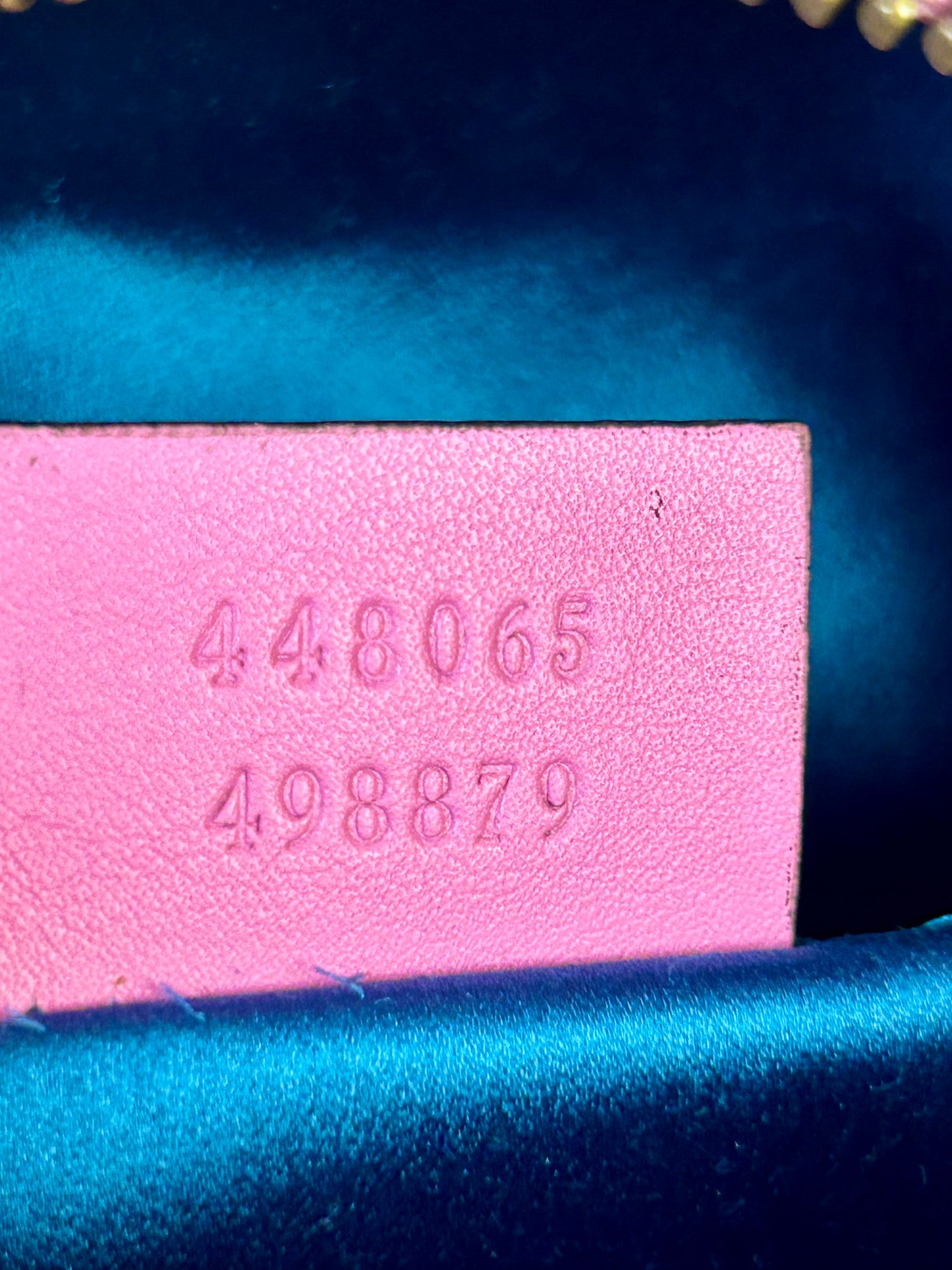 Pink Velvet and Crystal Mini Marmont