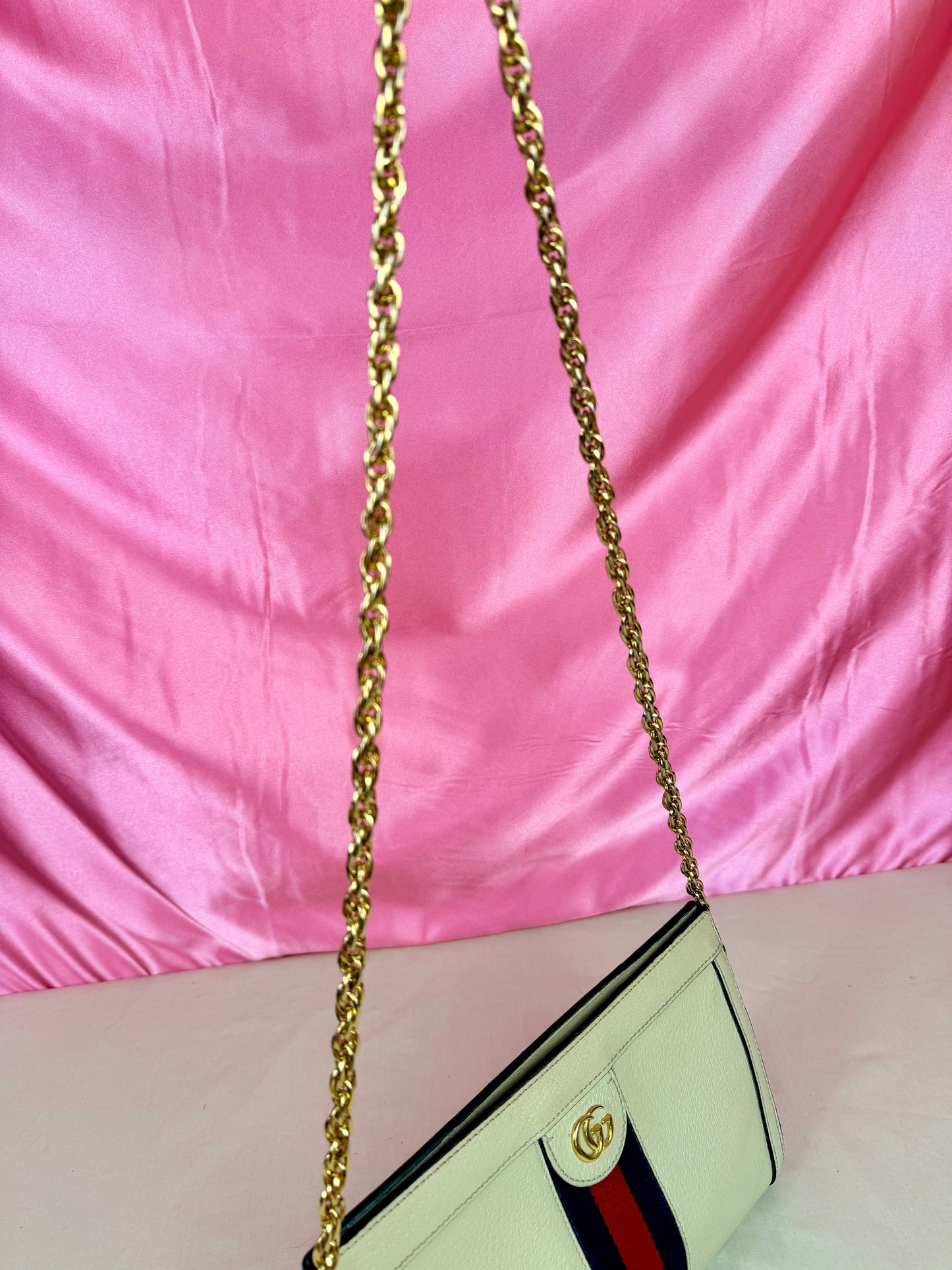 Cream Gucci Ophedia Chain Shoulder Bag
