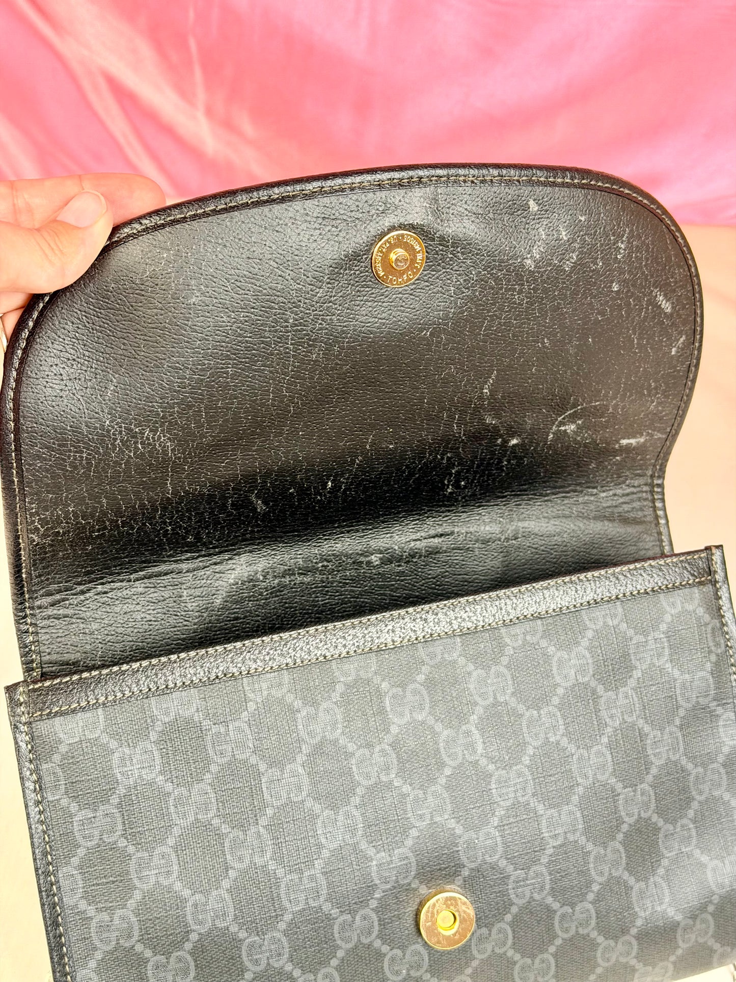 Black Sherry Line Clutch on Chain
