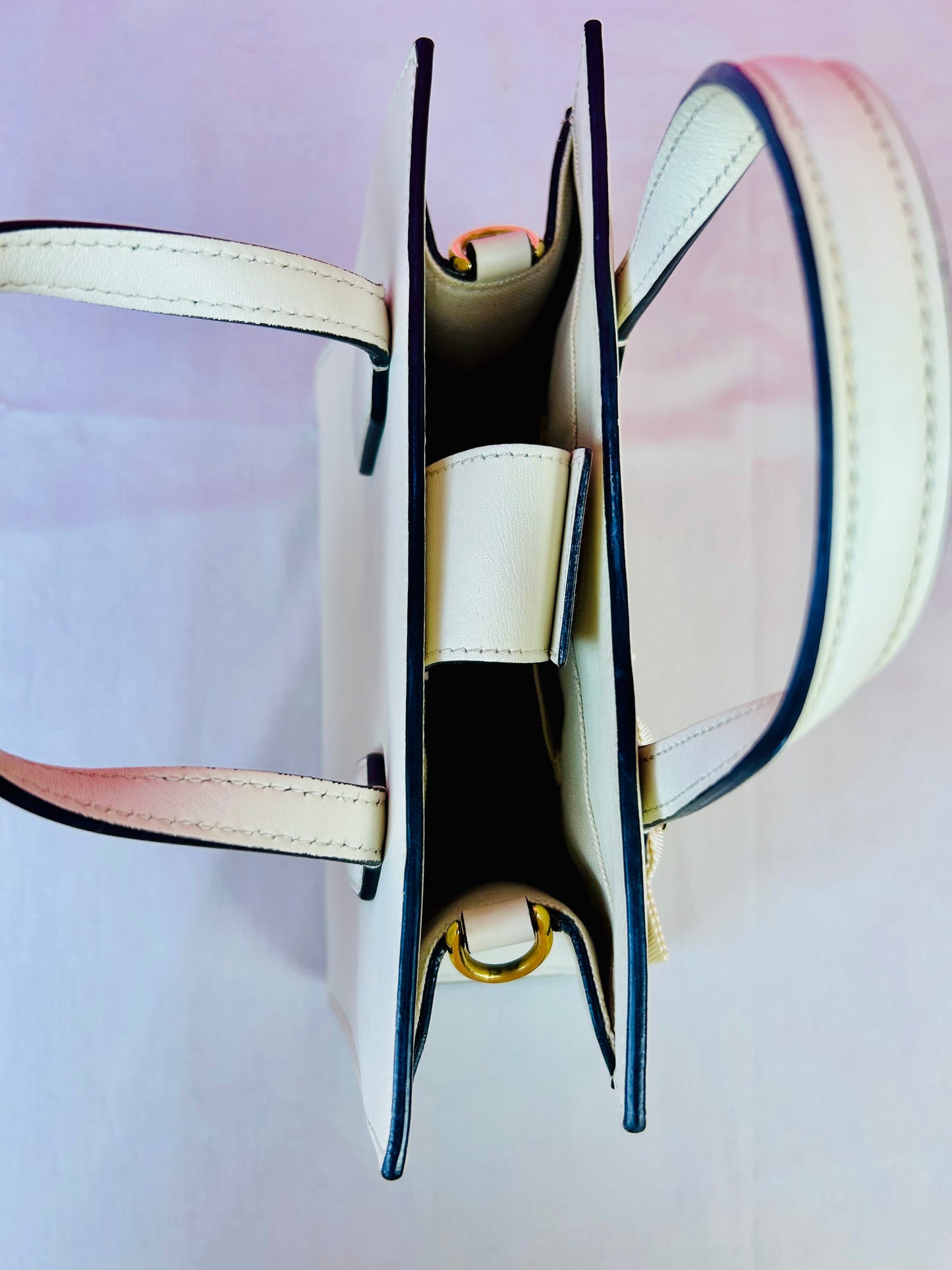 Small White Gucci Ribbon Tote