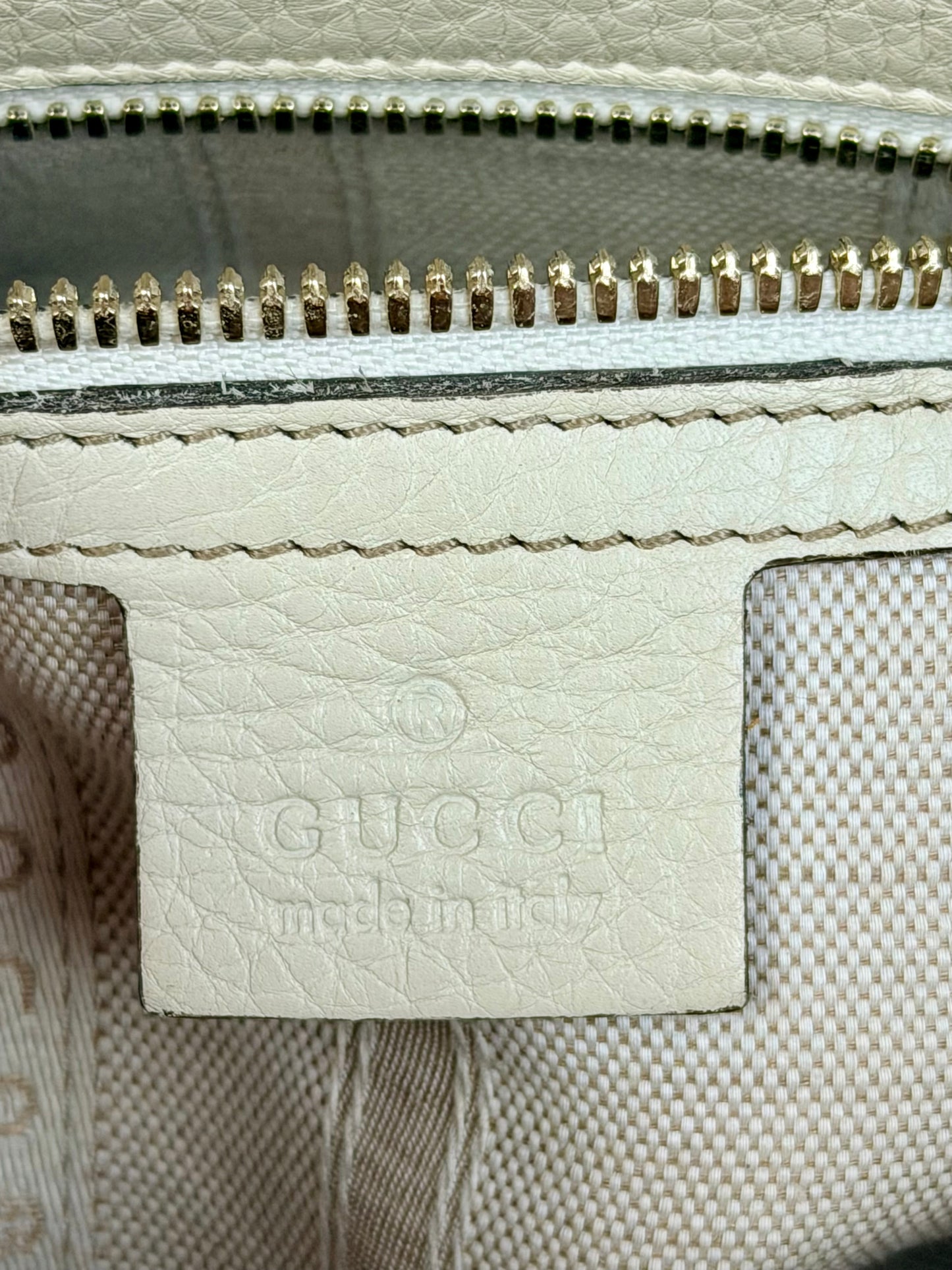 White Leather Interlocking G
