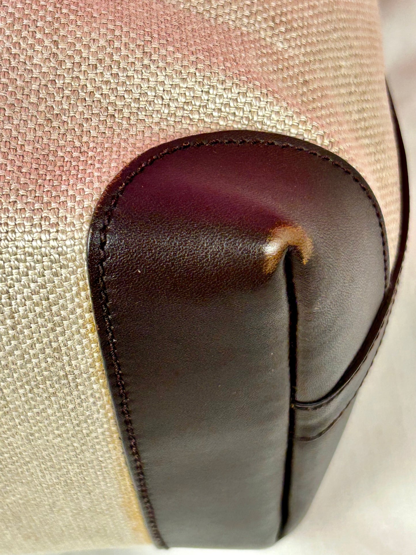 Brown and Linen Gucci Tote and Pouch